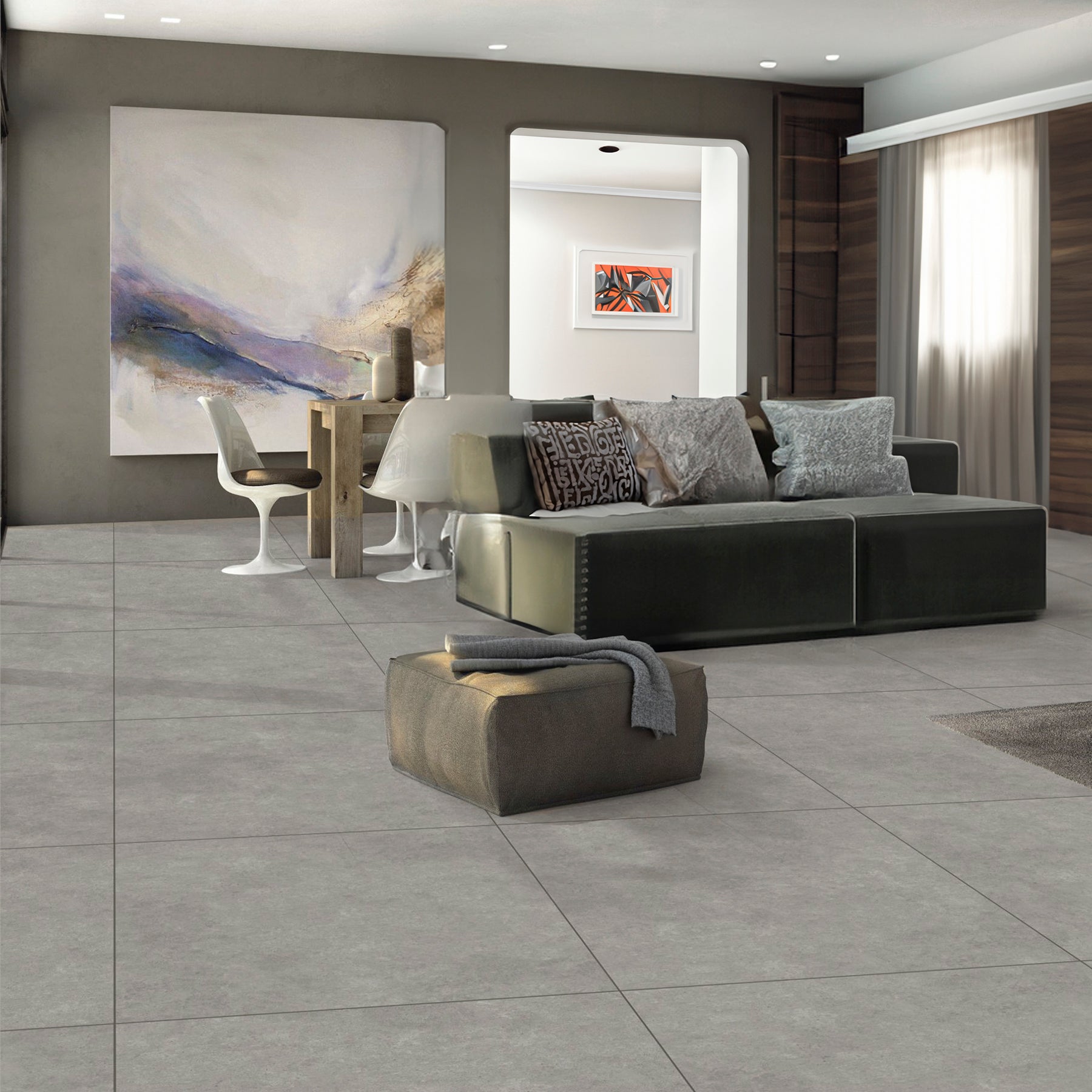 Ciorland Gris Grey Porcelain Large Format Matt Tile 80x80cm