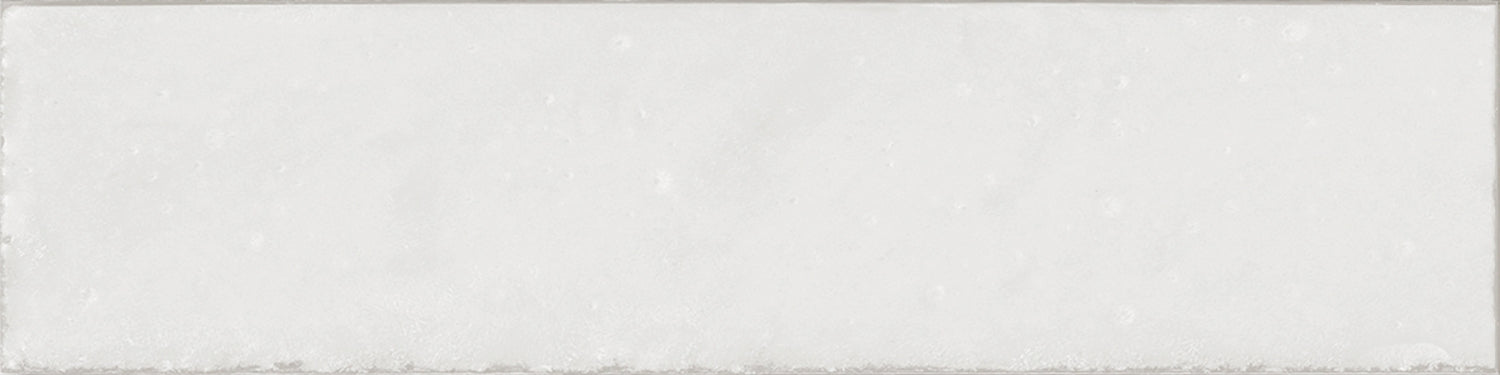 Daloa White Ceramic Gloss Brick Wall Tile 7.5x30cm