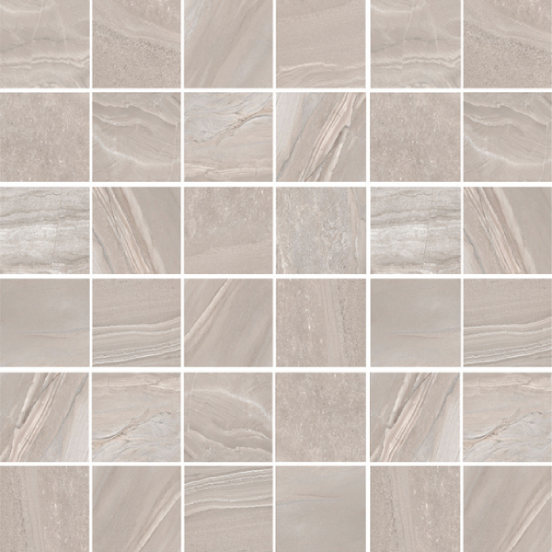 Dallas Silver Grey Ceramic Satin Wall Mosaic 30x30cm