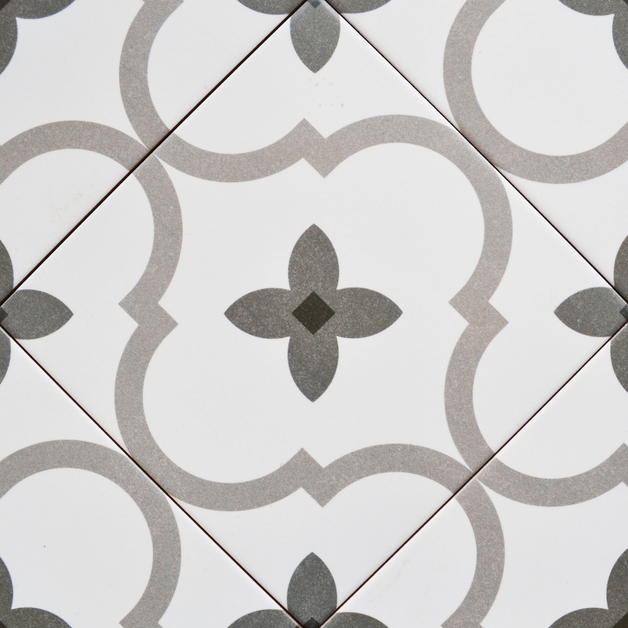 Delano Grey Pattern Ceramic Slip Resistant Tile 20x20cm