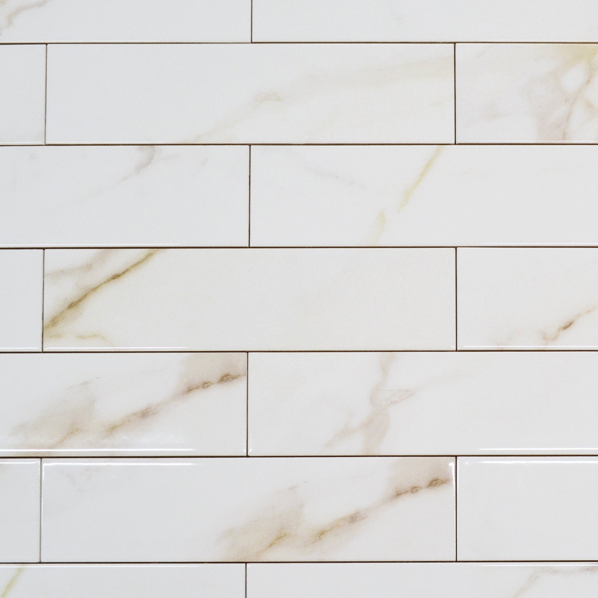 Dragoni Gold Ceramic Gloss Brick Wallm Tile 7.5x30cm