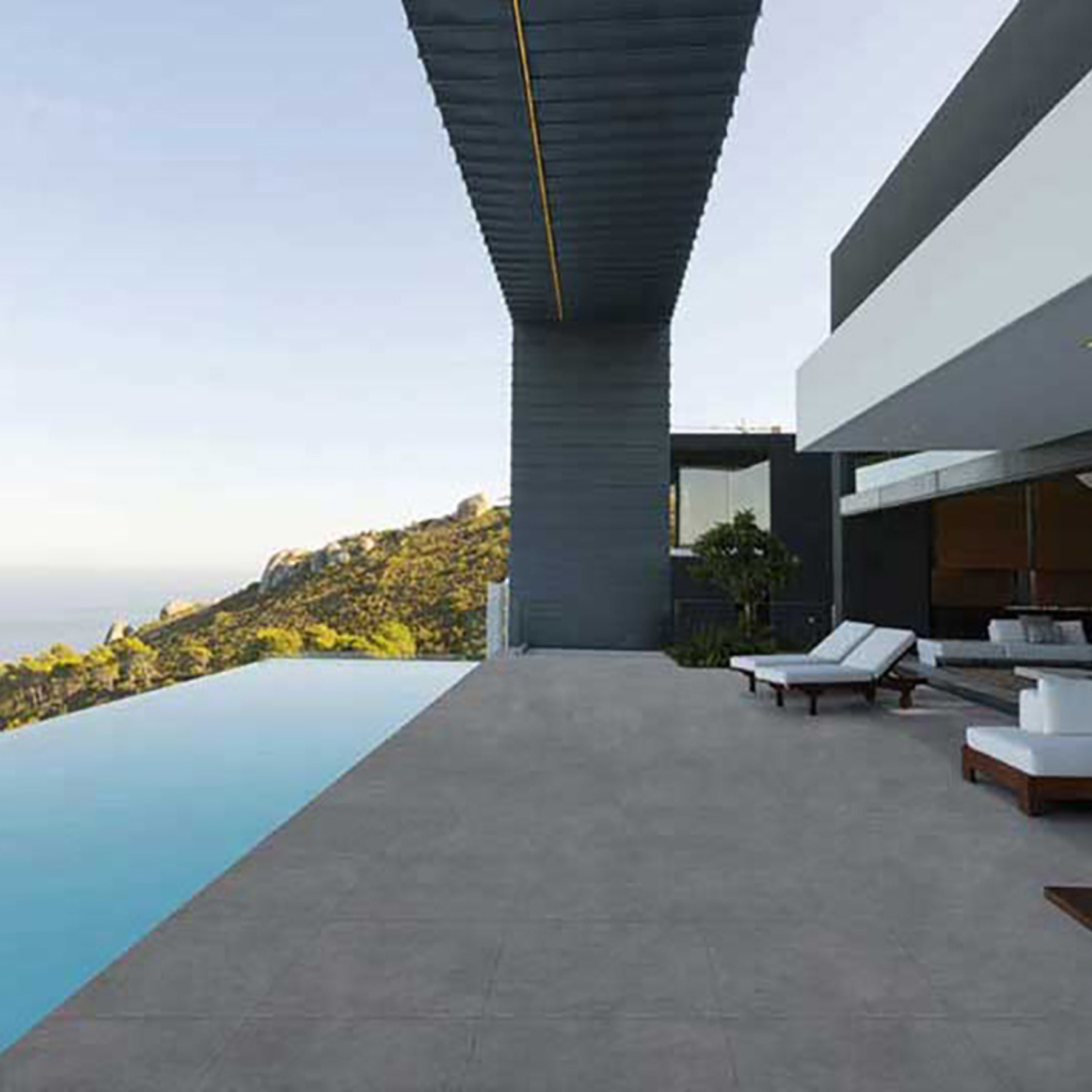 Dolomite Gris Grey Porcelain Textured Patio Tile 45x90cm 2cm