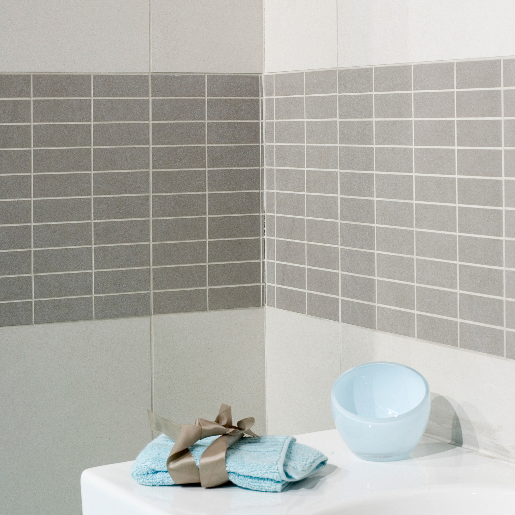 E-Stone Light Grey Scored Porcelain Matt Tile 29.8x29.8cm