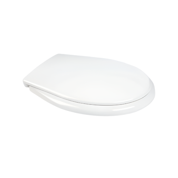 White Duroplast Toilet Seat with Metal Hinges