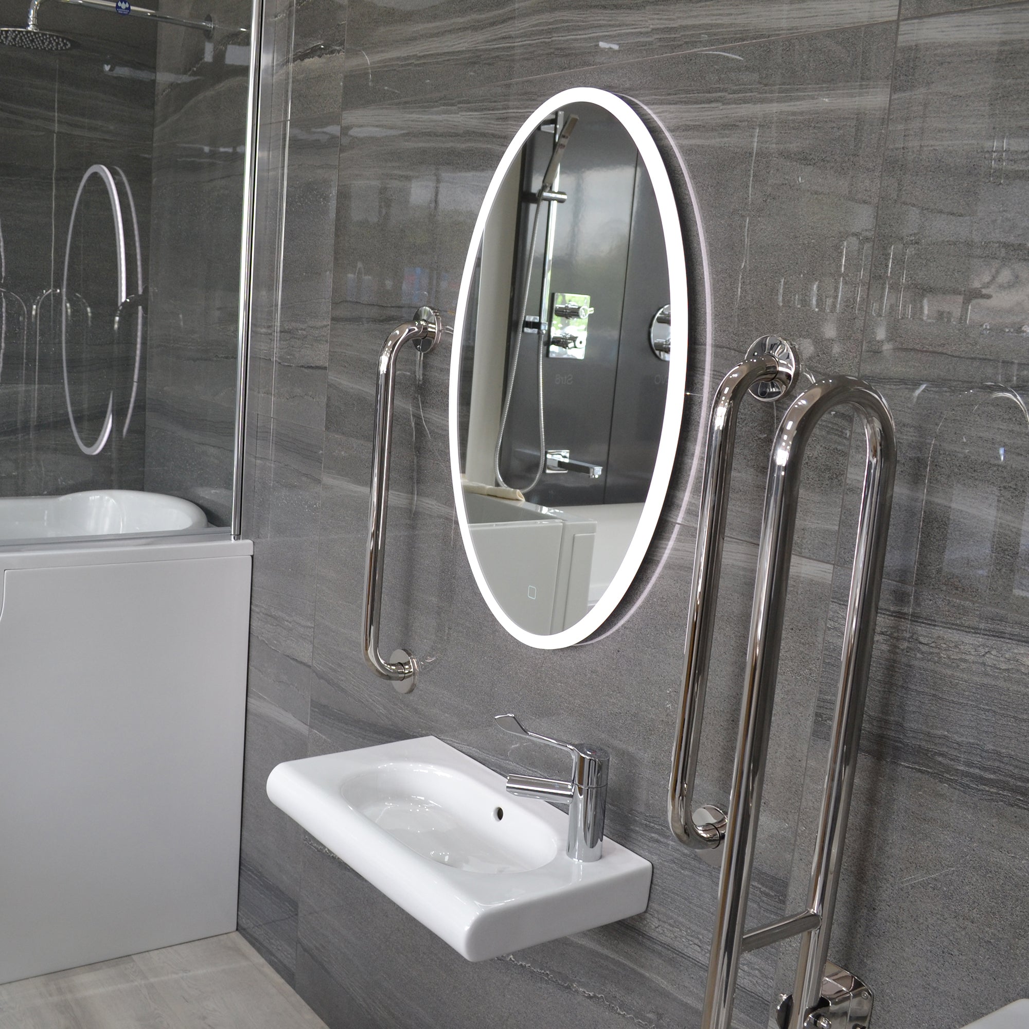 Edenbridge Dark Grey Marble Porcelain Polished 60x120cm