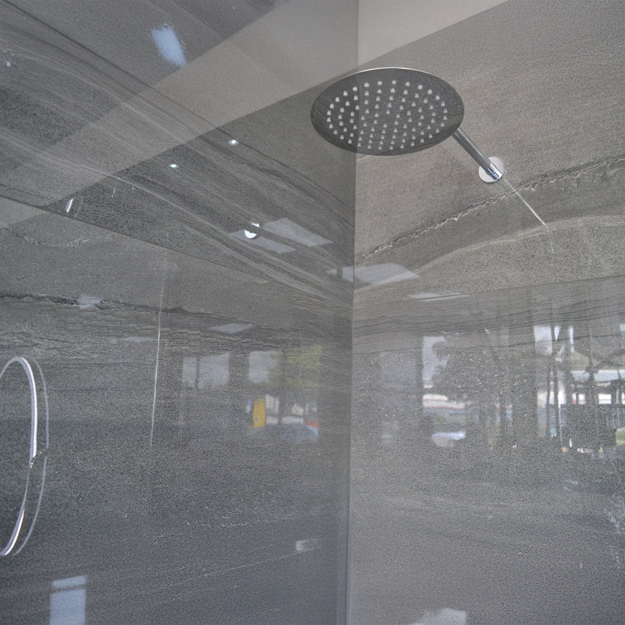 Edenbridge Dark Grey Marble Porcelain Polished 60x120cm