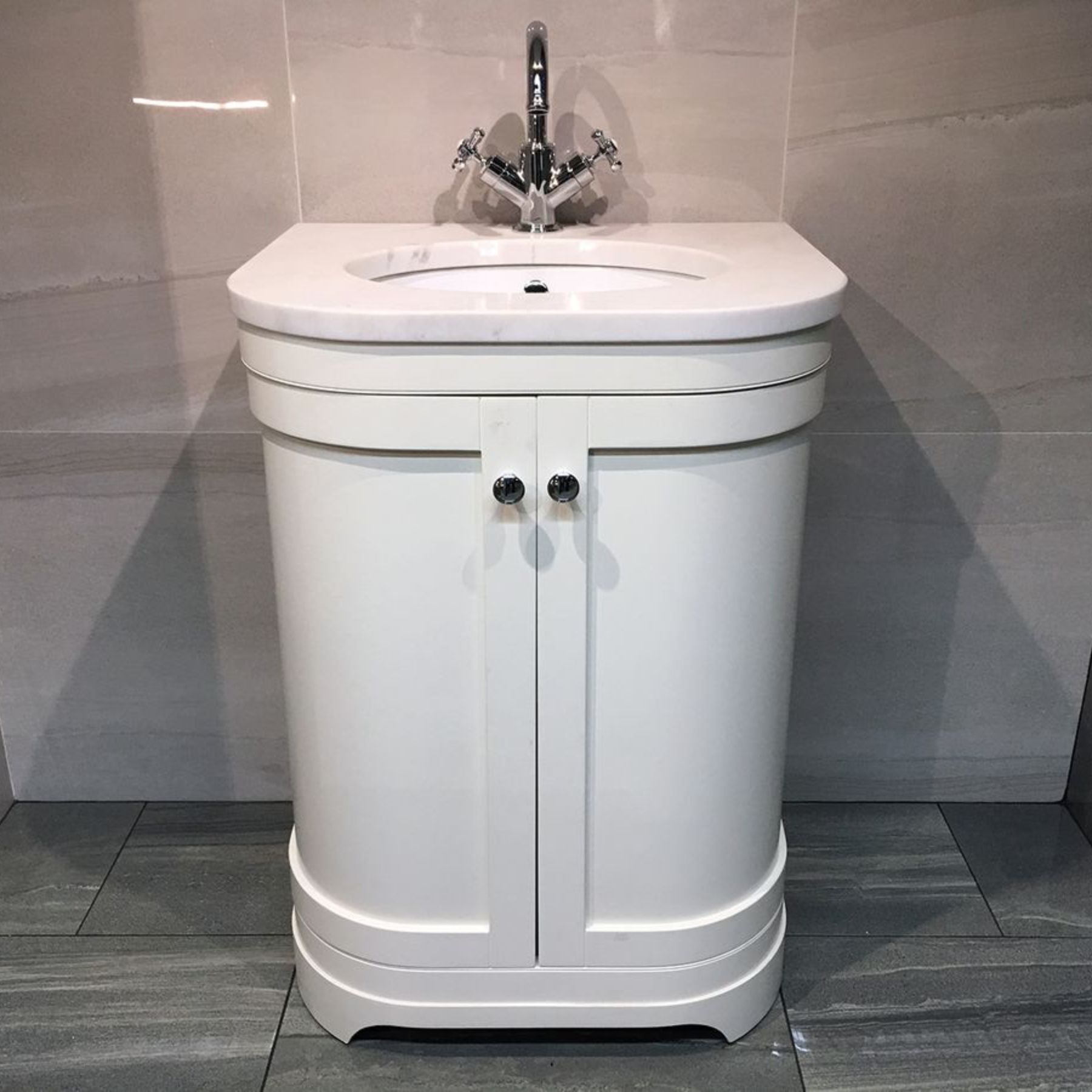 Edenbridge Light Grey Marble Porcelain Polished 60x60cm