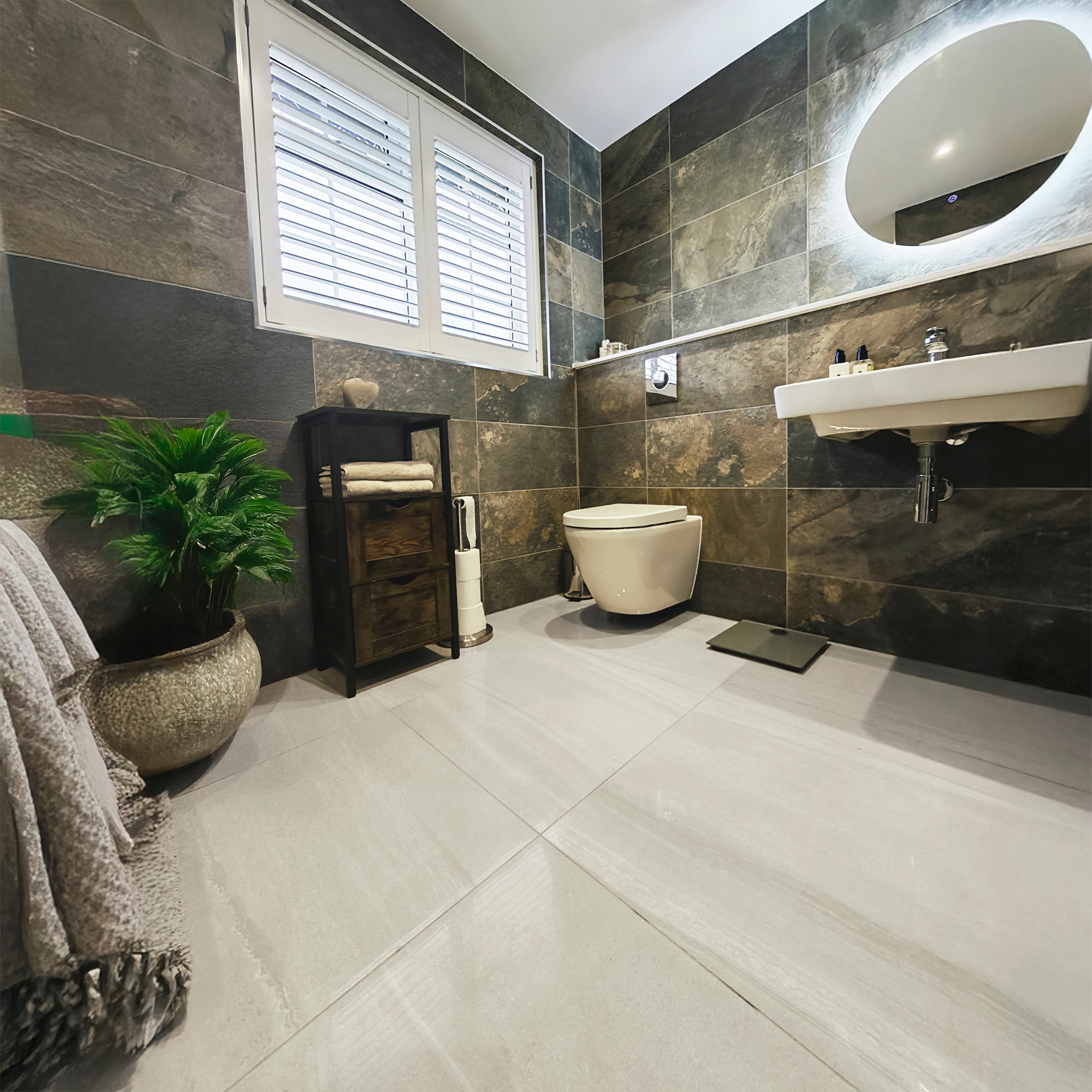 Edenbridge Matt White Marble Effect Porcelain Tile 60x60cm