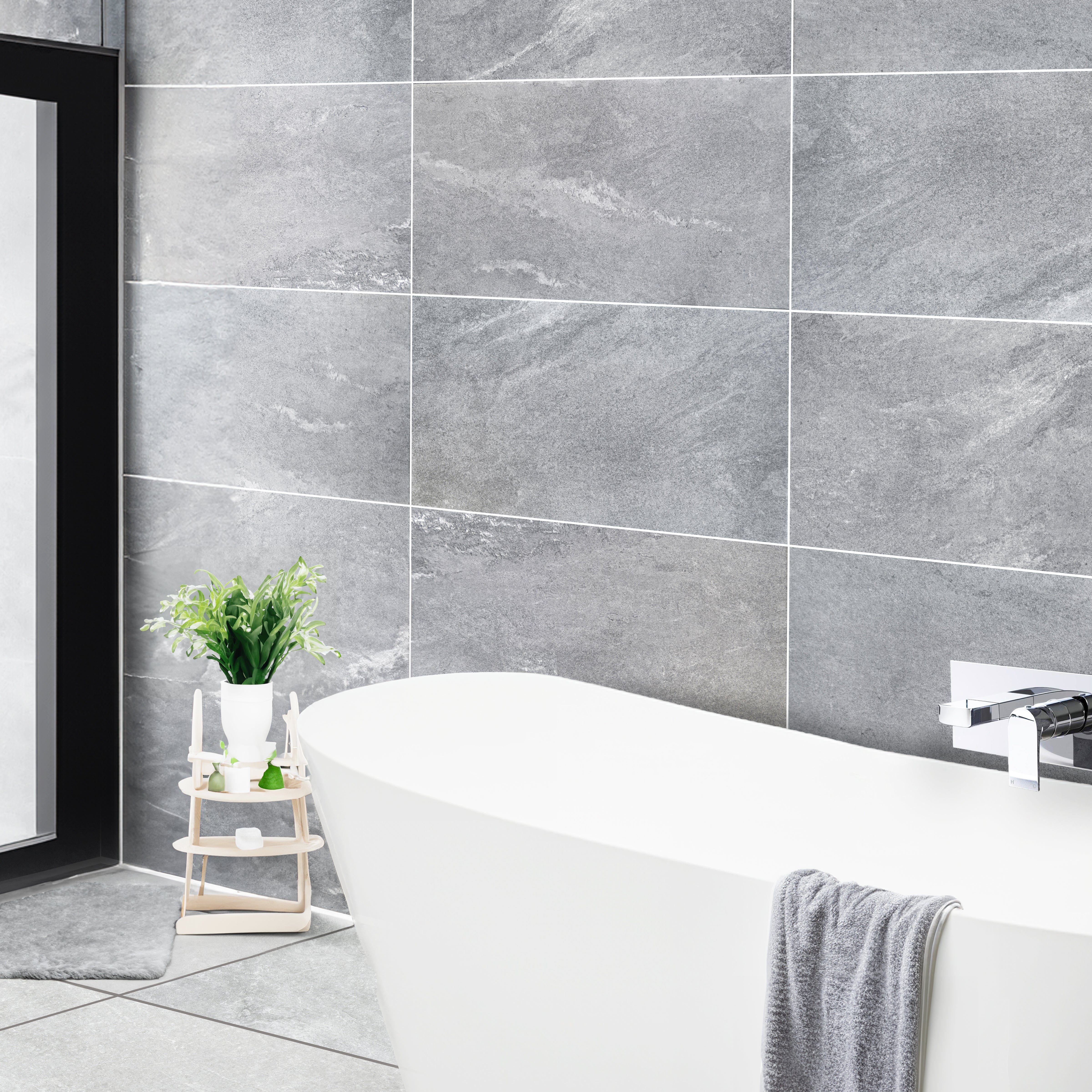 Etili Grey Ceramic Sugar Textured Rectified Tile 60x120cm
