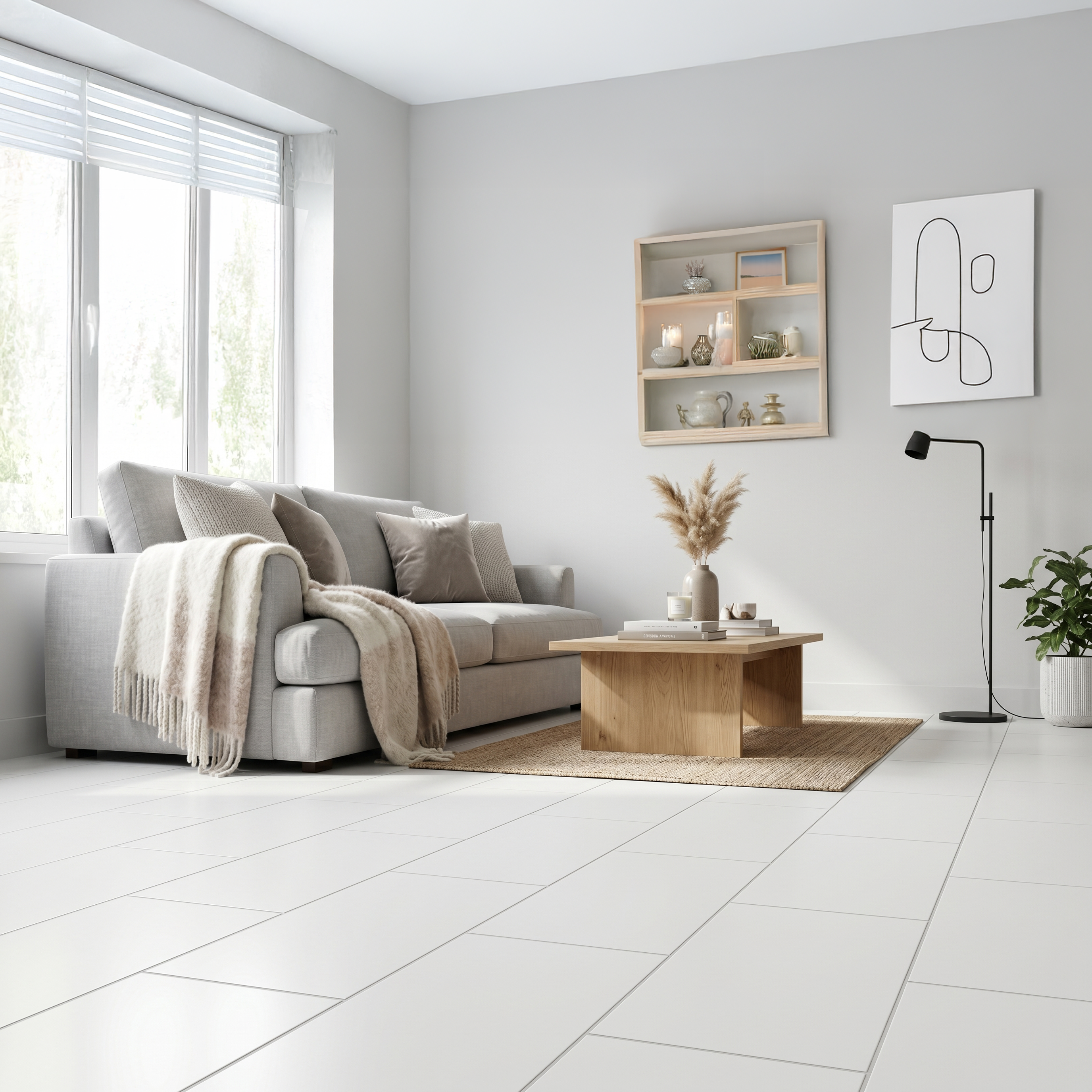 Esta White Porcelain Matt Rectified Tile 30x60cm