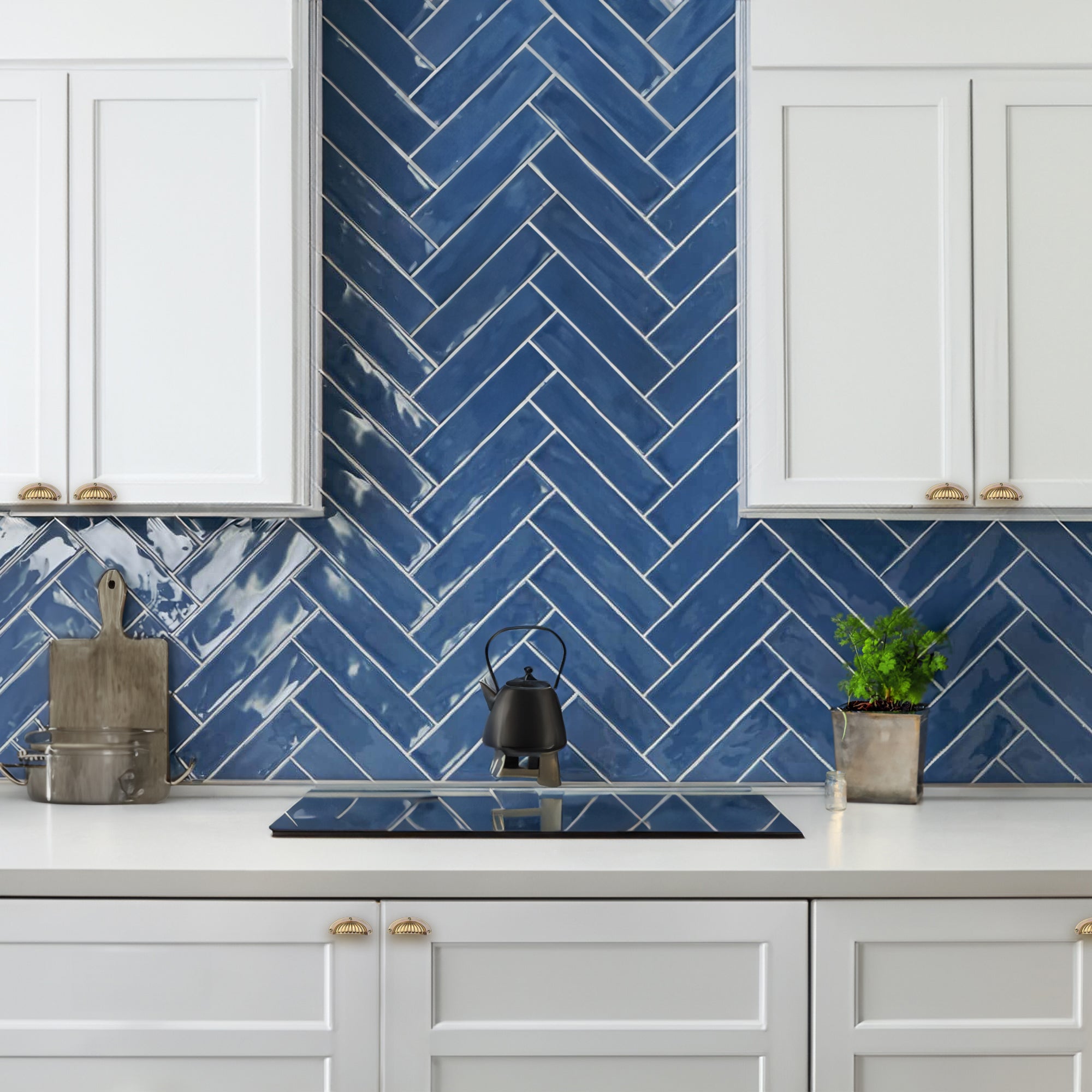 Florida Marino Cobalt Blue Ceramic Gloss Wall Tile 7.5x30cm