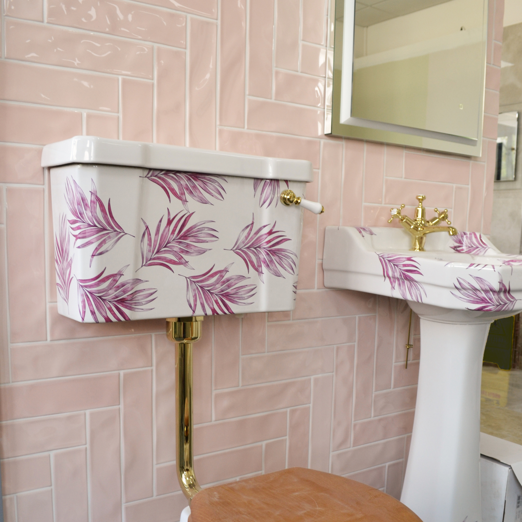 Florida Rosa Pastel Pink Ceramic Gloss Wall Tile 7.5x30cm