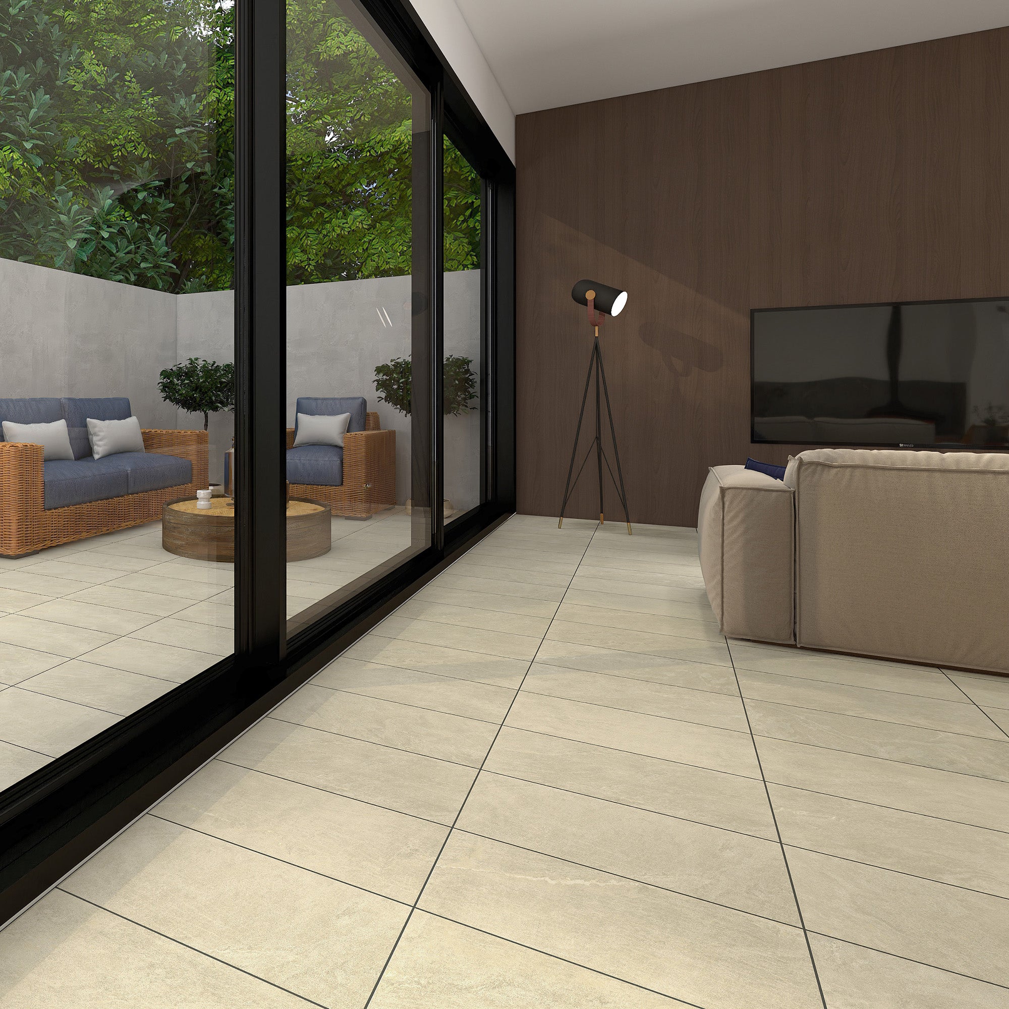 Florin Beige Slip Resistant Porcelain Textured Tile 30x60cm