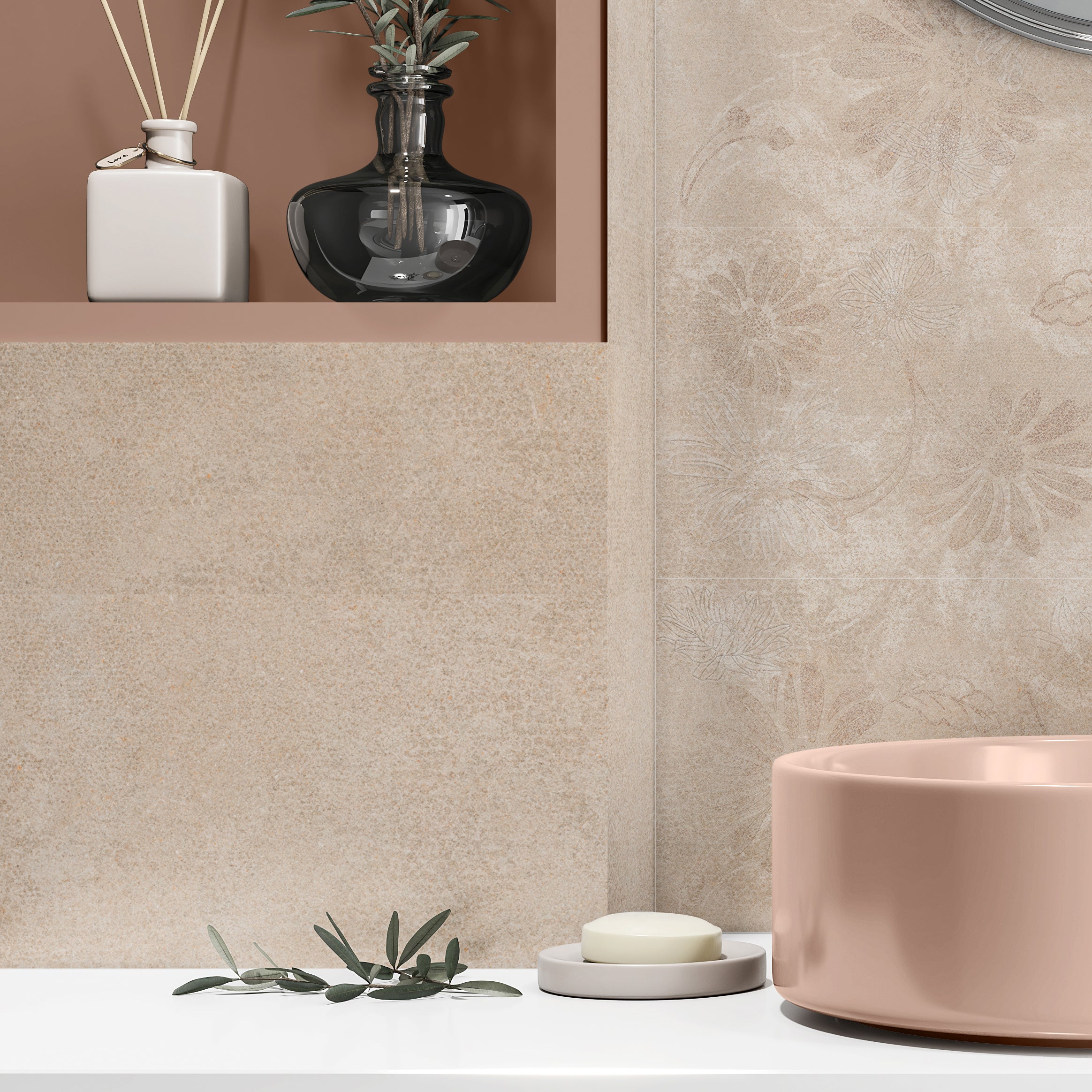 Fallbrook Beige Ceramic Satin Wall Tile 20x60cm