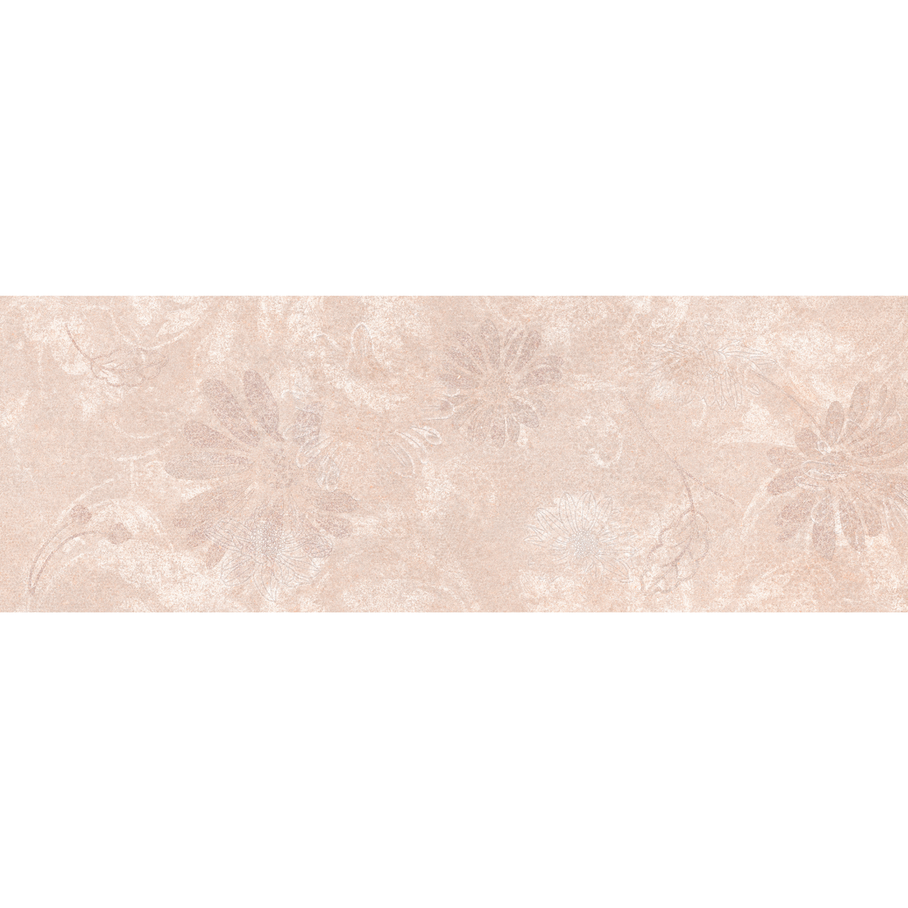 Fallbrook Daisy Decor Beige Ceramic Satin Wall Tile 20x60cm