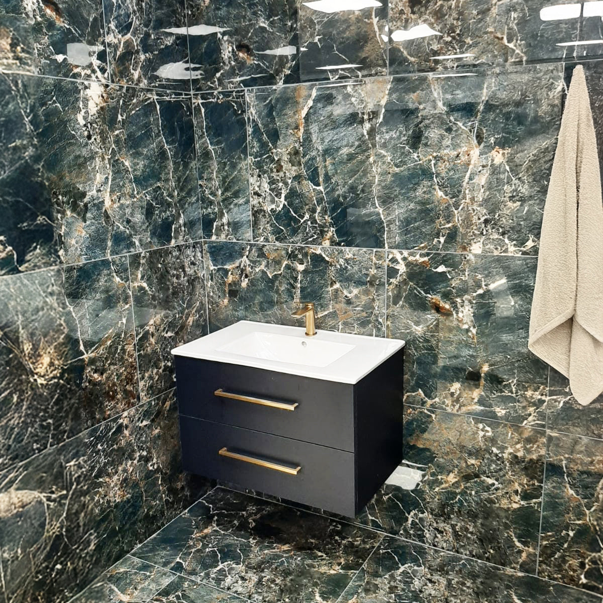 Gazi Turquoise Marble Effect Porcelain Polished 60x120cm