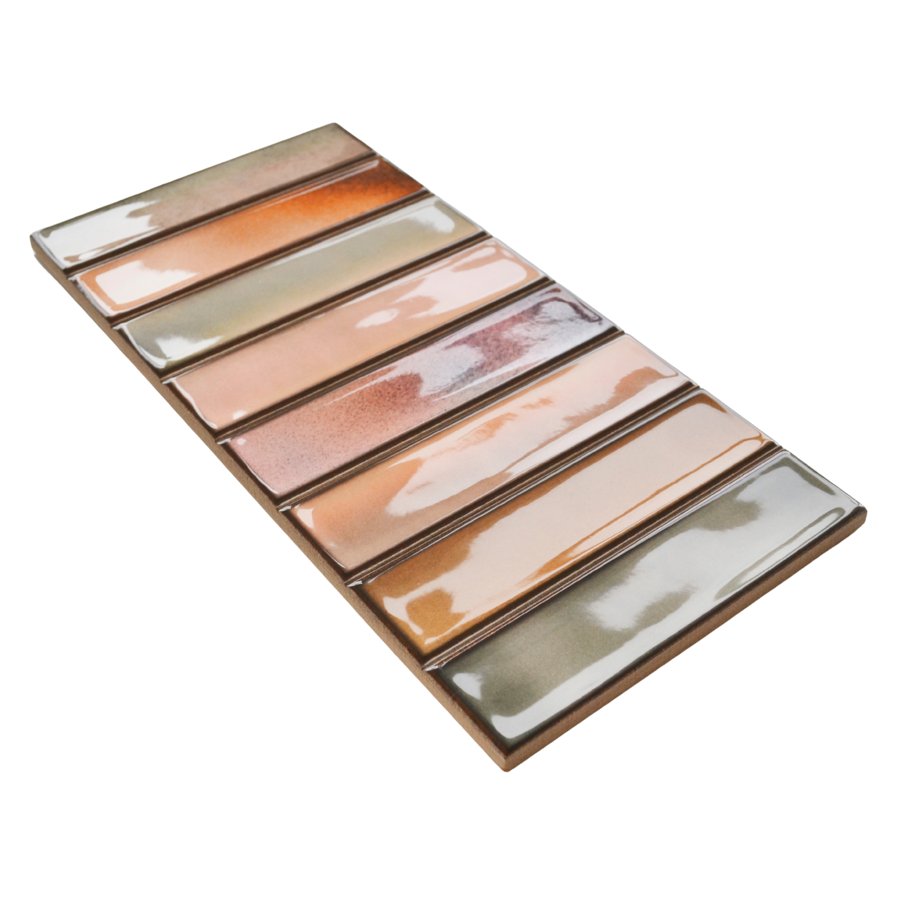 Bravier Garnet Brick Effect Ceramic Gloss Wall Tile 15x30cm