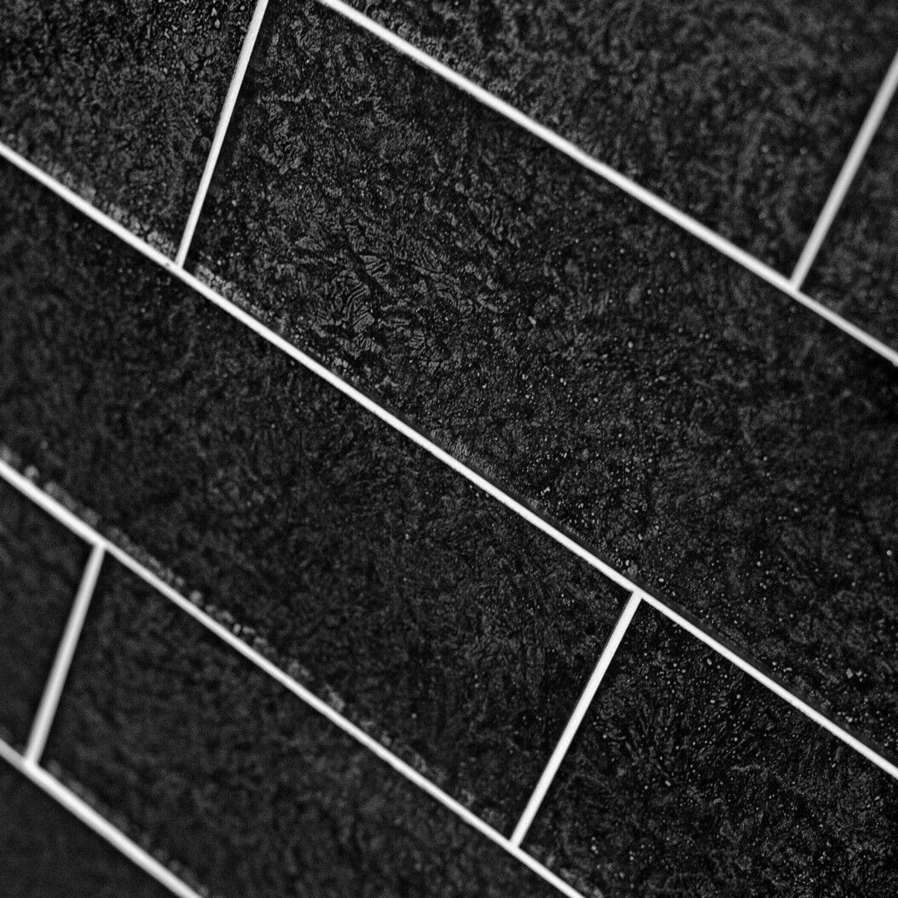 Gold Coast Black Bars Glass Polished Tile 10x33cm