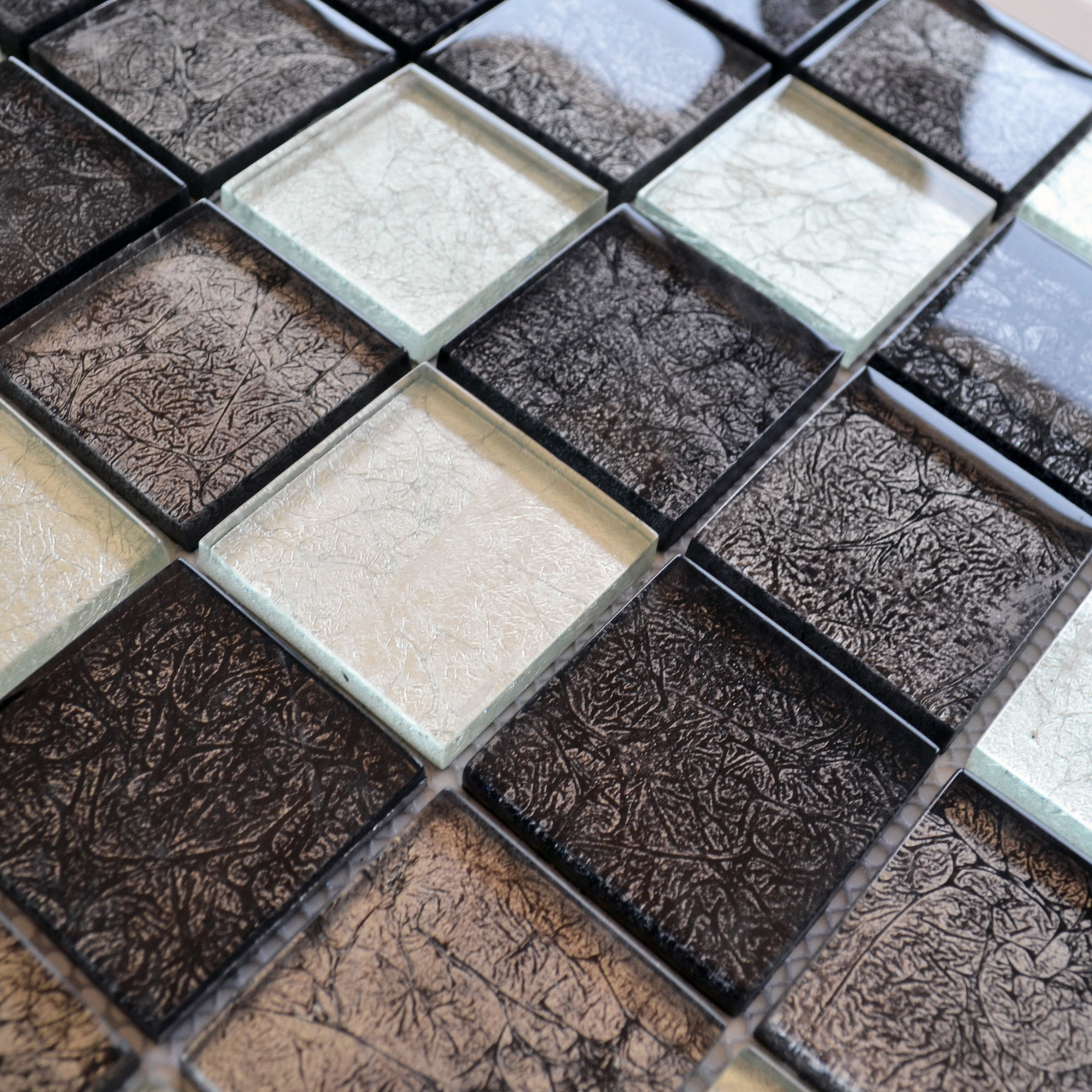 Gold Coast Black Mix Glass Polished Mosaic 30x30cm 4.8