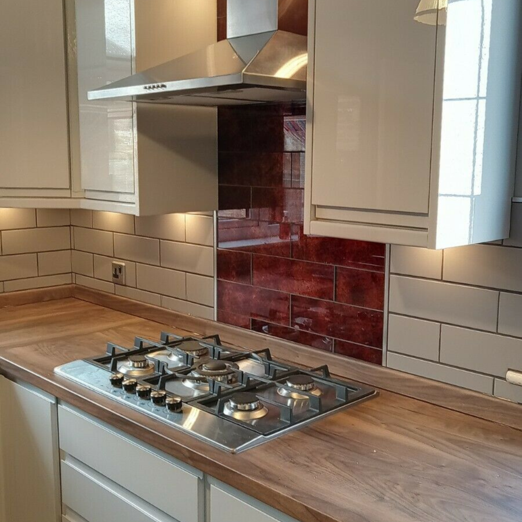 Gold Coast Bronze Bars Glass Polished Tile 10x33cm