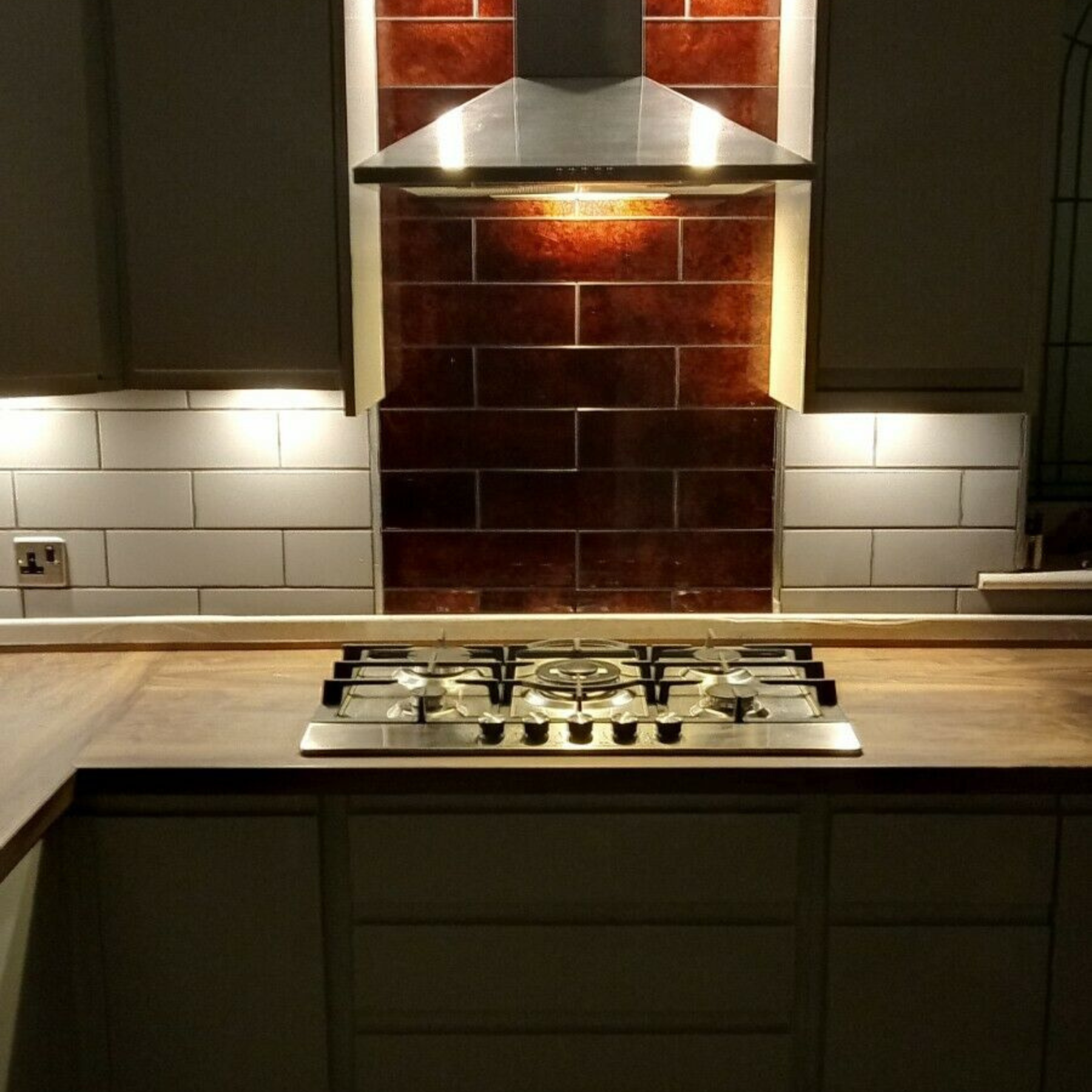 Gold Coast Bronze Bars Glass Polished Tile 10x33cm