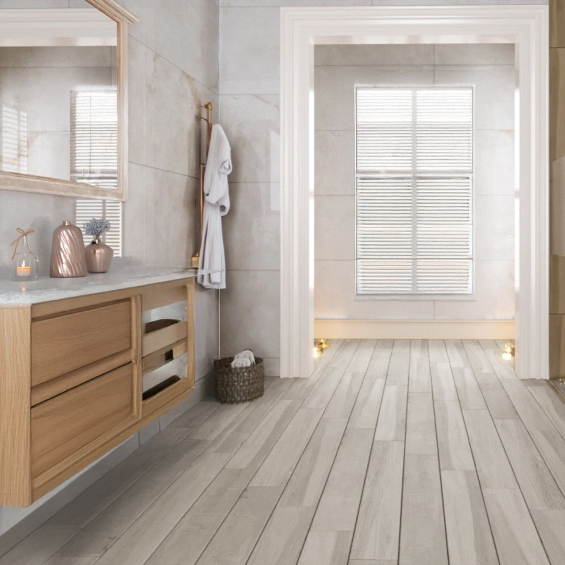 Drevara Grey Wood Effect Porcelain Matt Tile 15x90cm