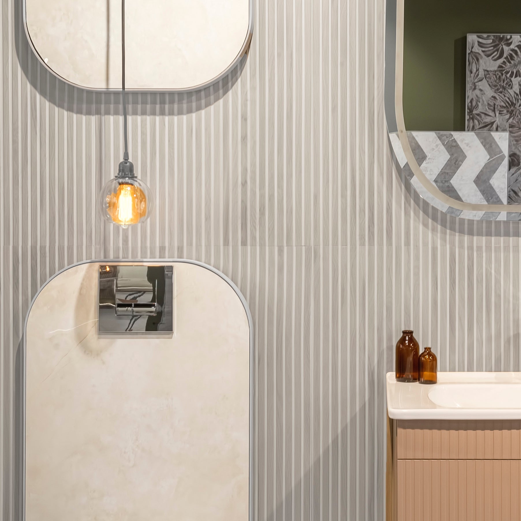 Satriano Grey Light Lines Porcelain Wall Tile 60x120cm