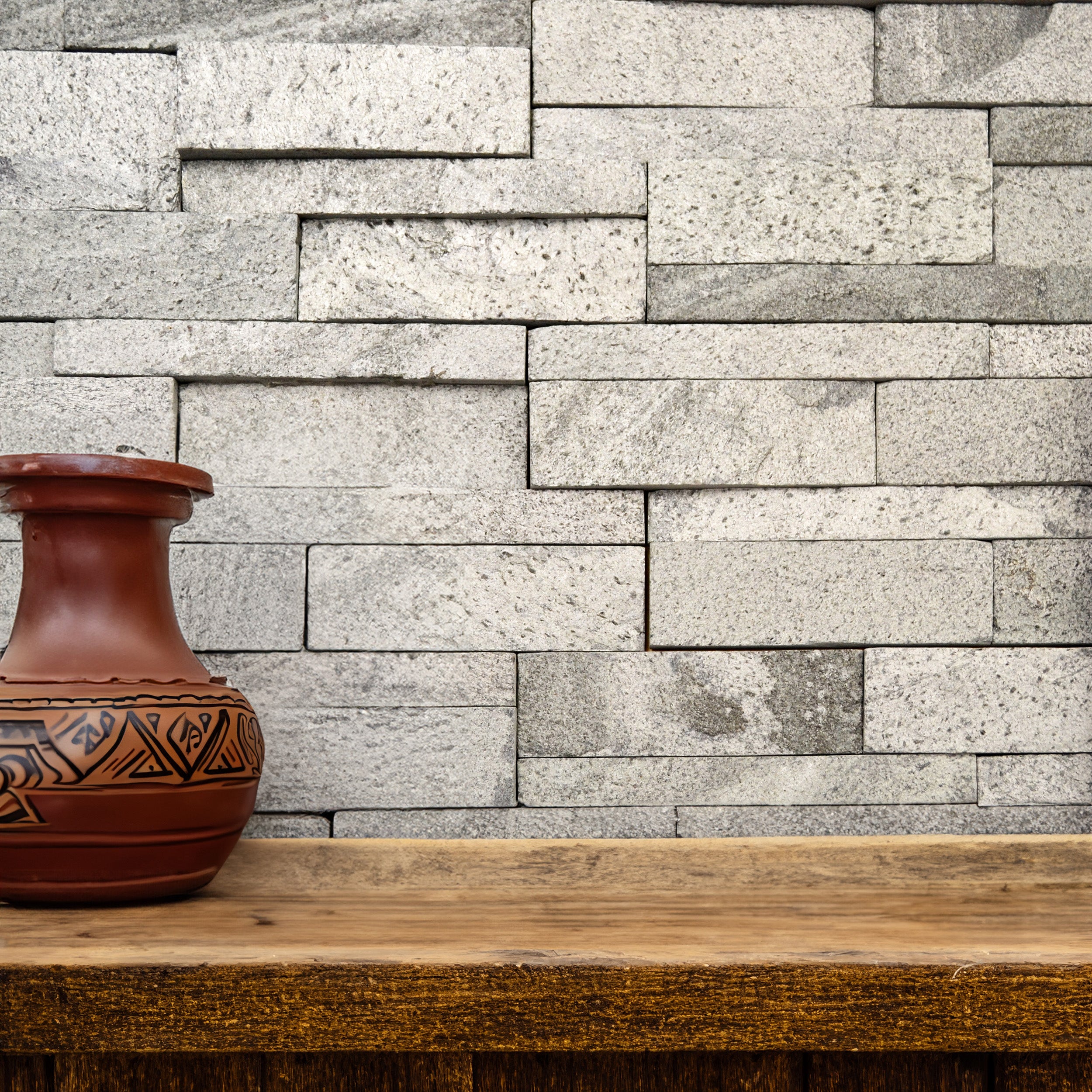 Scapestone Hakau Grey Slate Split Face Wall Cladding 15x60cm