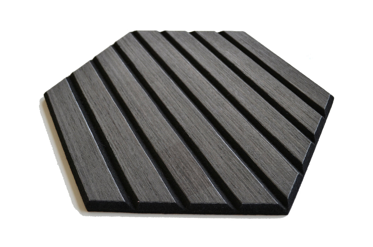Black Oak Self-Adhesive Acoustic Hexagons 26x30cm (Box of 5)