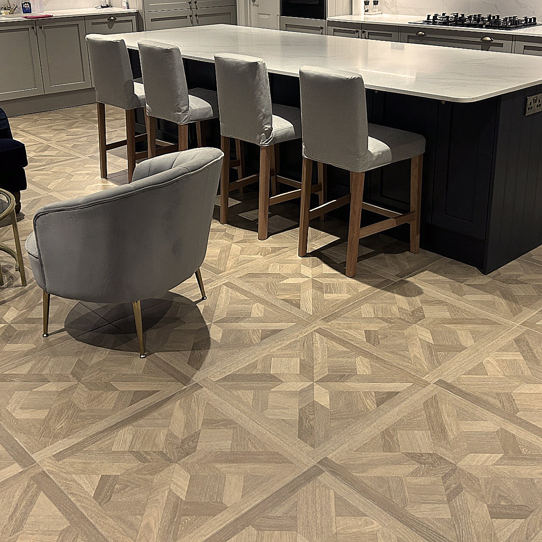 Cavelle Oak Parquet Wood Effect Porcelain Tile 60x60cm
