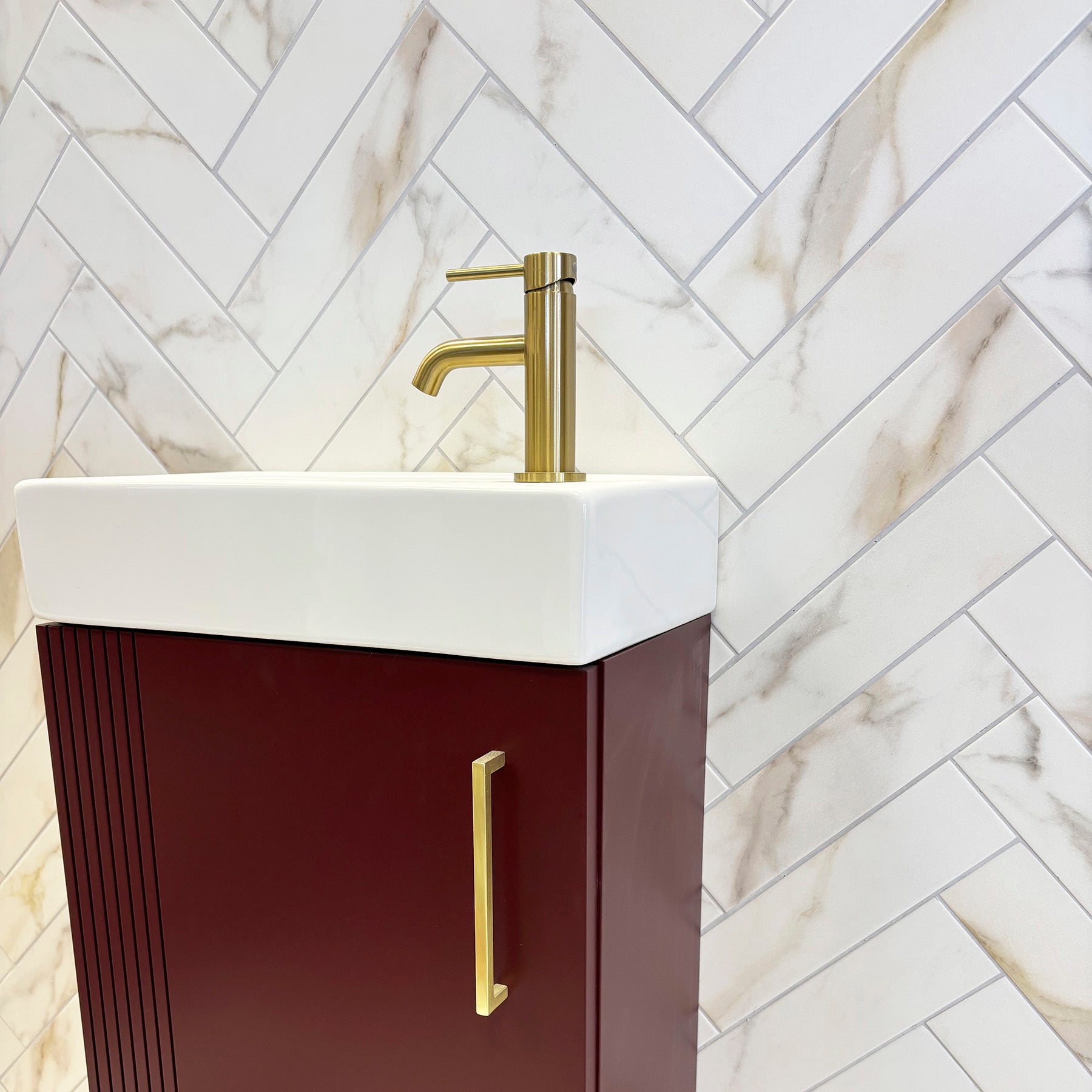 Dragoni Gold Ceramic Gloss Brick Wallm Tile 7.5x30cm