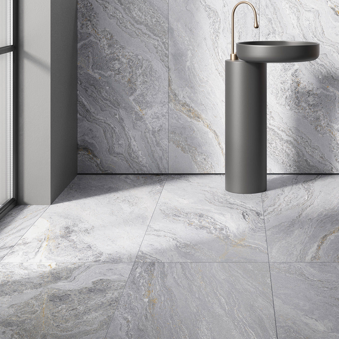 Santa Ana Quartz Effect Grey Porcelain Matt 60x60cm