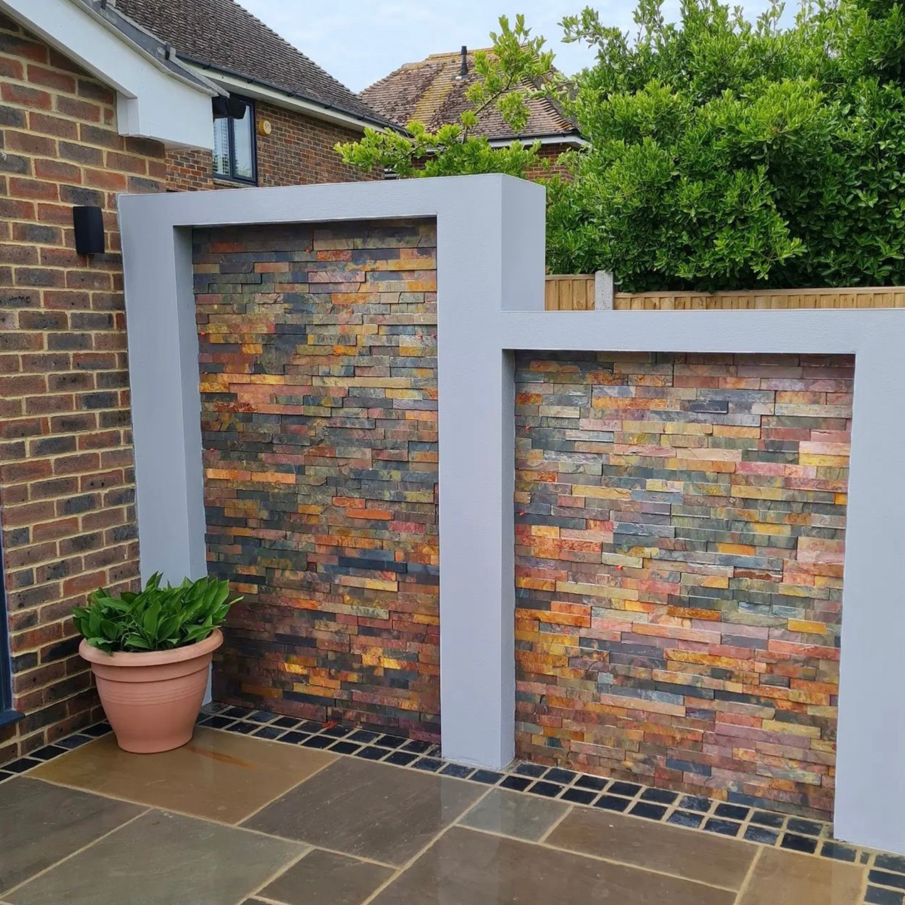 Scapestone Indian Glory Slate Split Face Wall Cladding 15x60cm