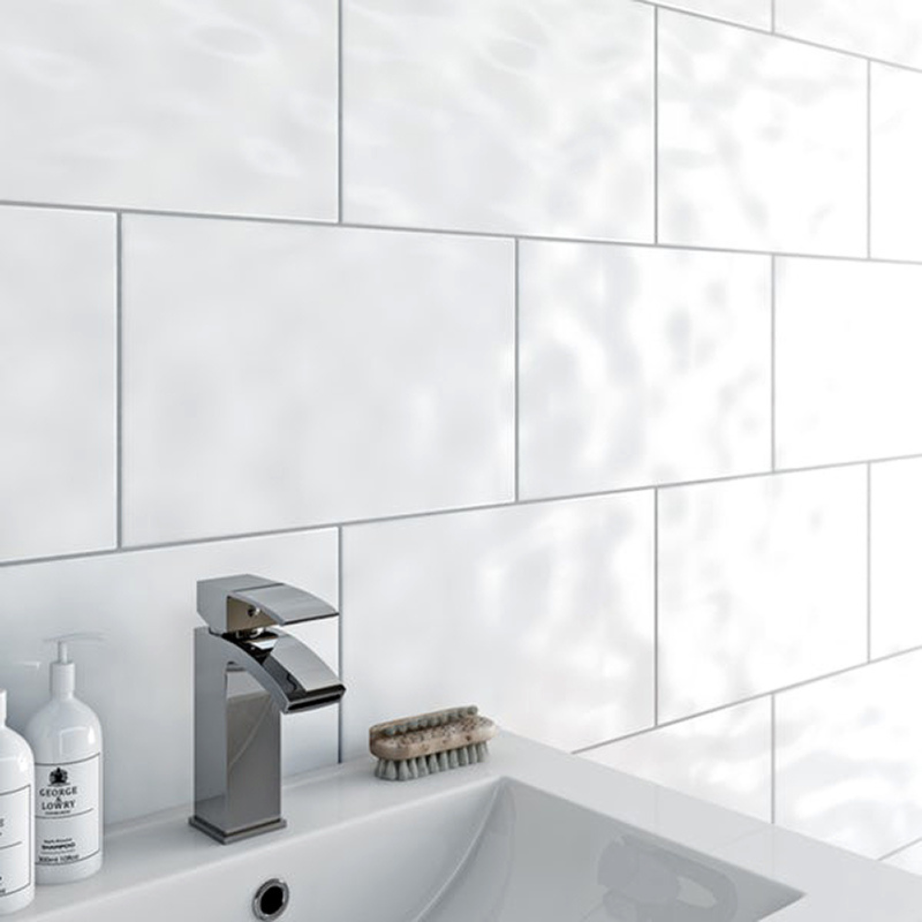 Keystone Bumpy White Ceramic Gloss Wall Tile 20x25cm