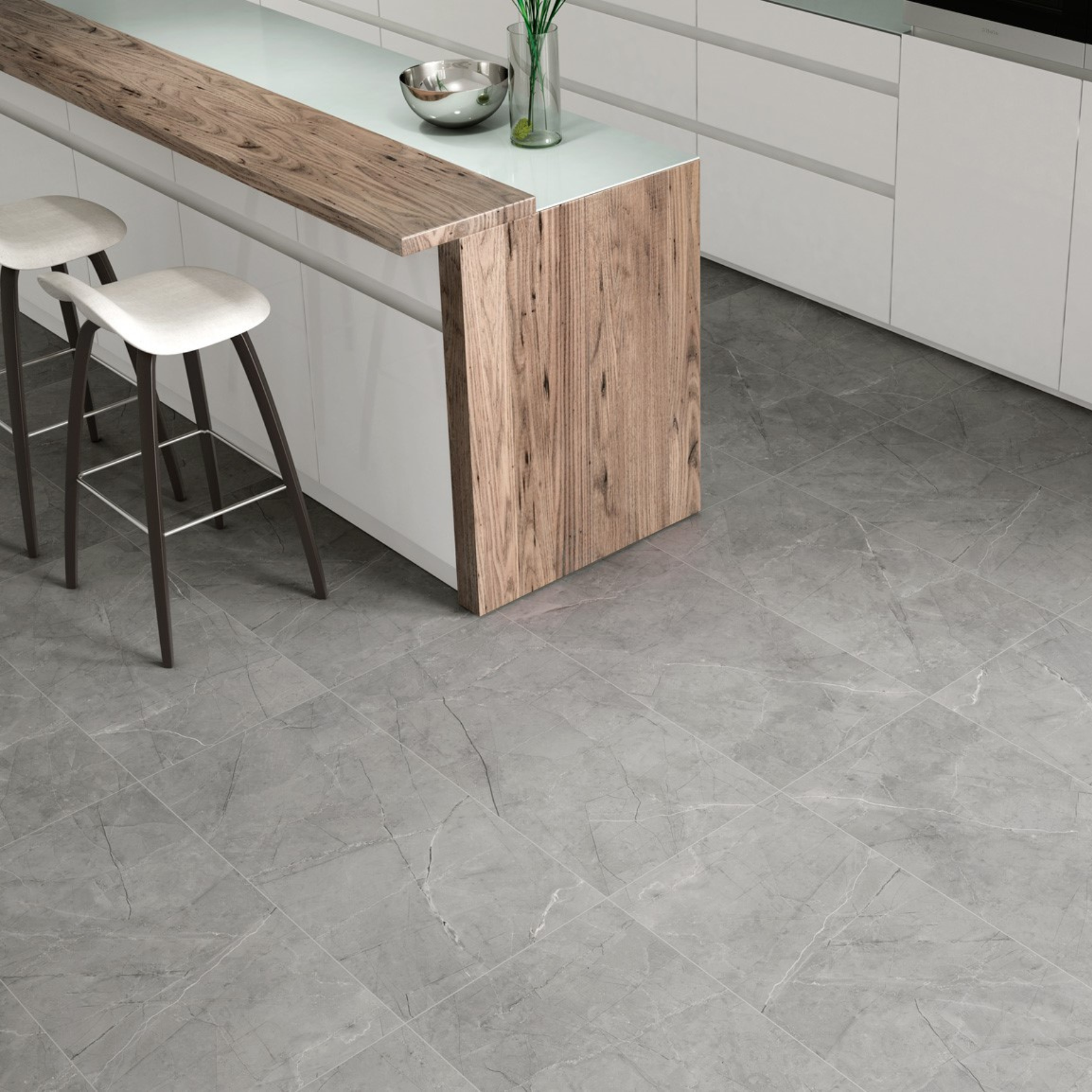 Kamma Grey Porcelain Satin Finish Tile 45x90cm