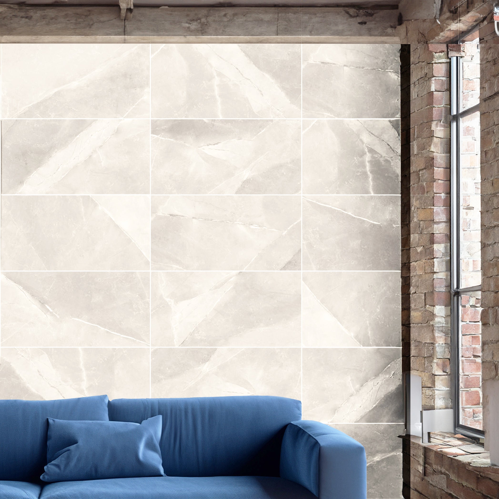 Lavant Bone Ivory Stone Effect Porcelain Tile 30x60cm
