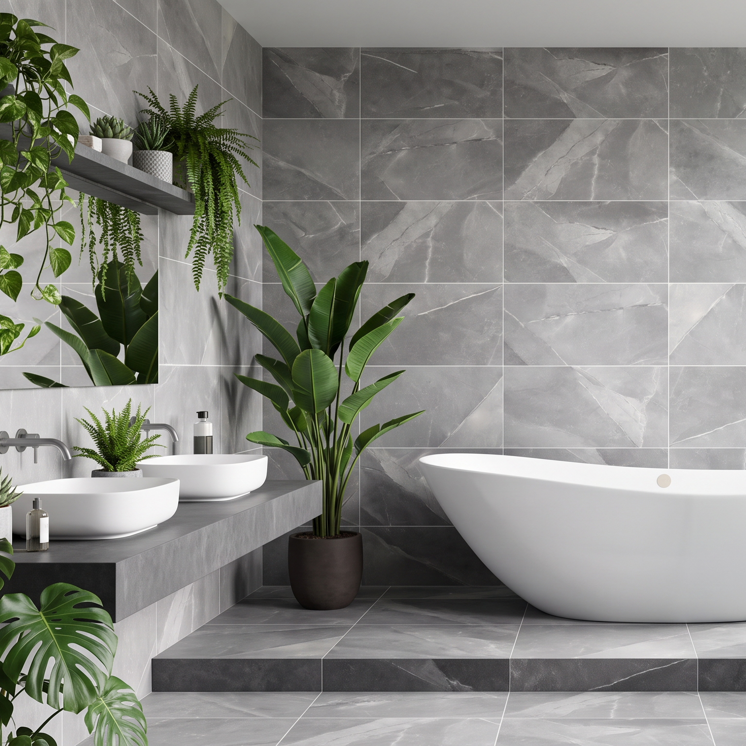 Lavant Grey Vein Stone Effect Porcelain Tile 30x60cm