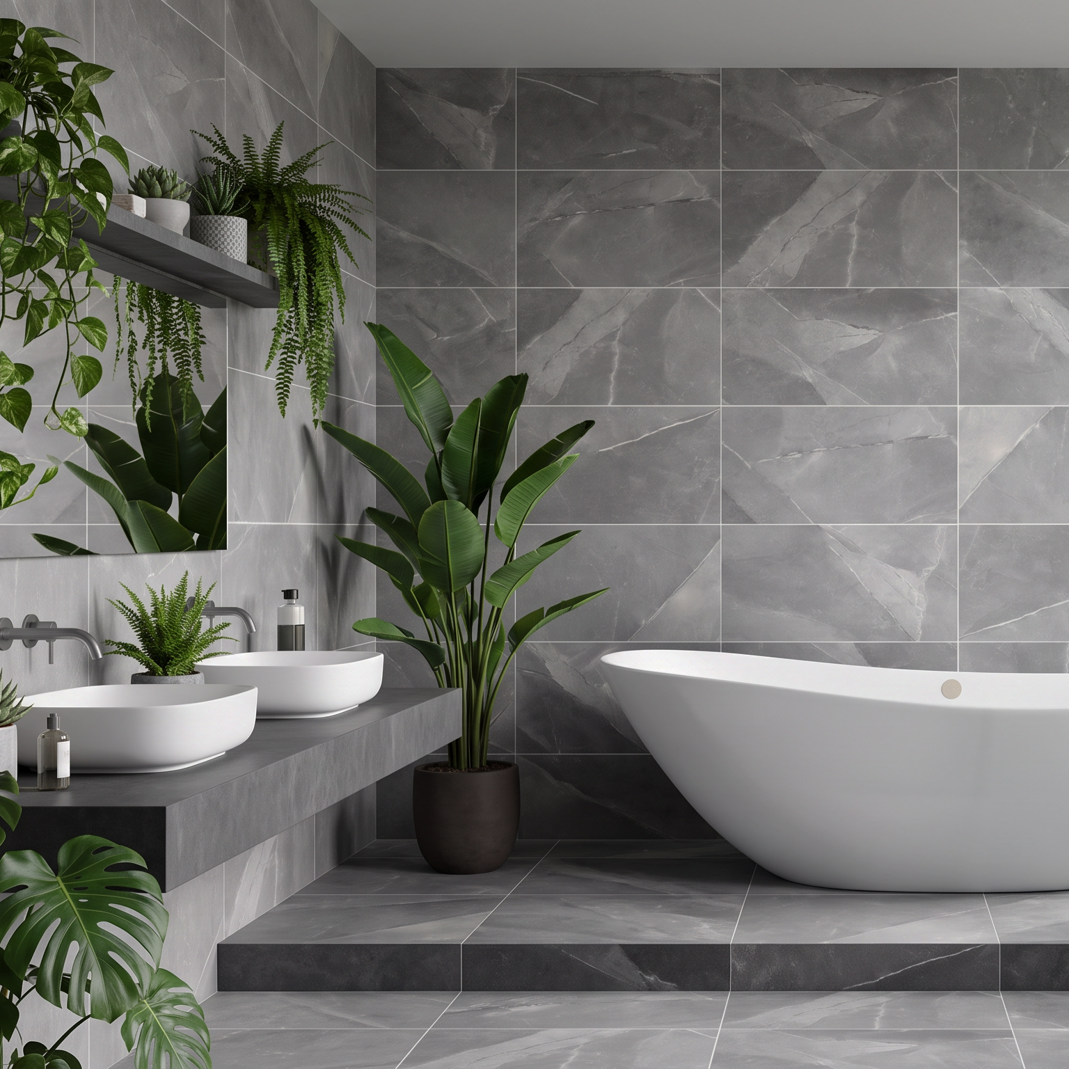 Lavant Grey Vein Stone Effect Porcelain Tile 30x60cm