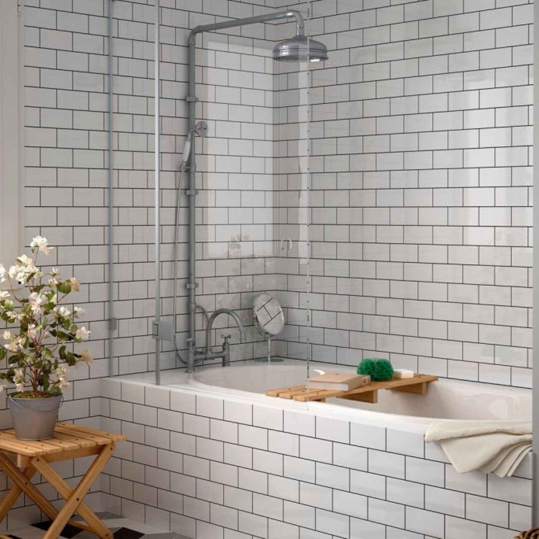 Heritage White Ceramic Matt Brick Wall Tile 10x20cm
