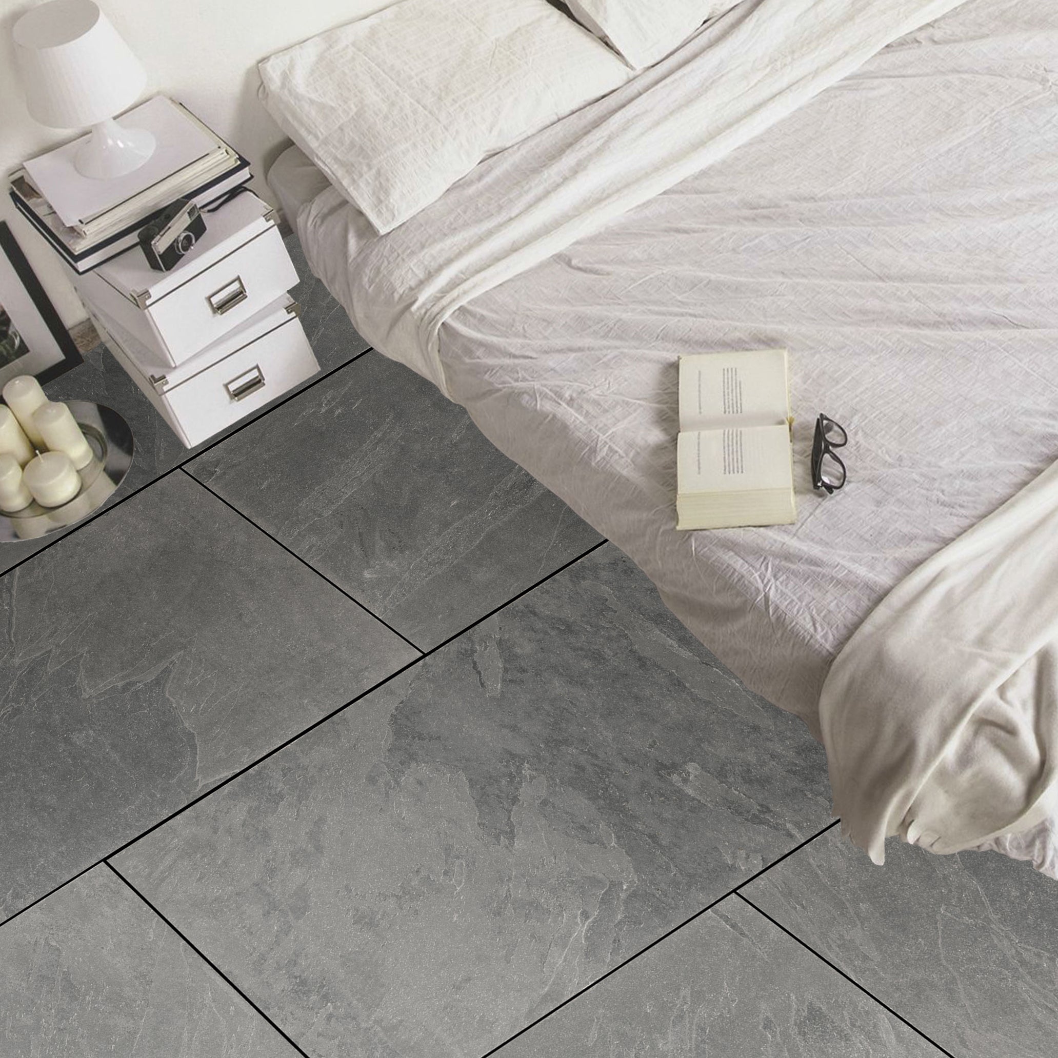 Madison Grey Stone Effect Porcelain Matt Tile 60x120cm