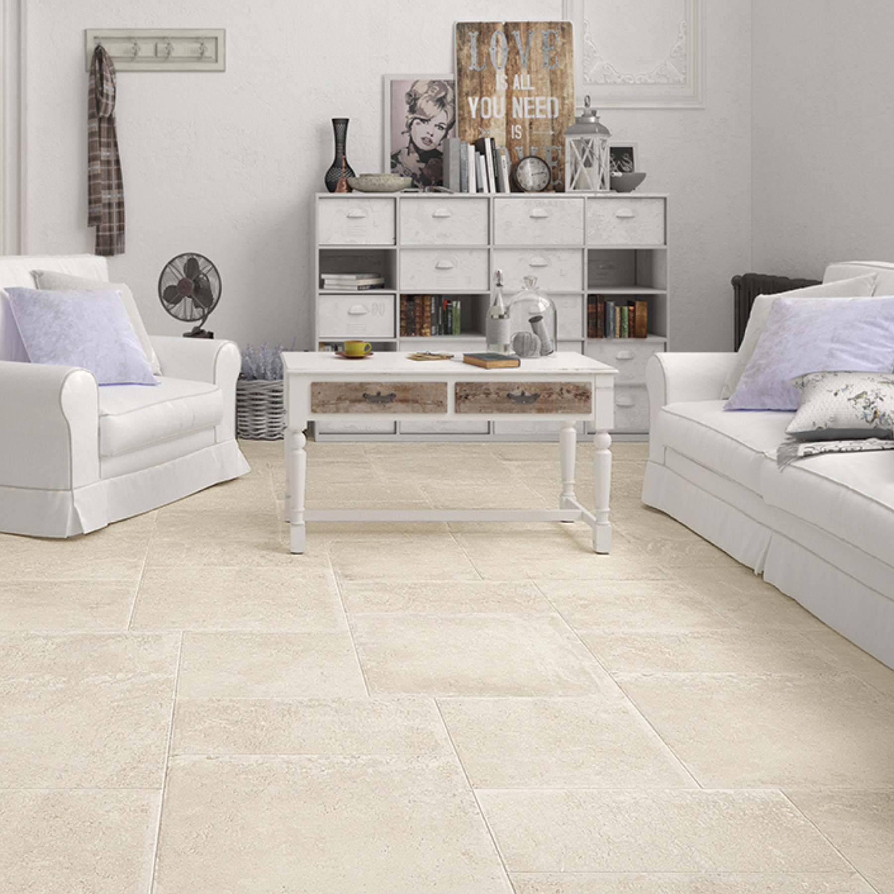 Malami Bianco Porcelain Modular Matt Tile 45x45cm