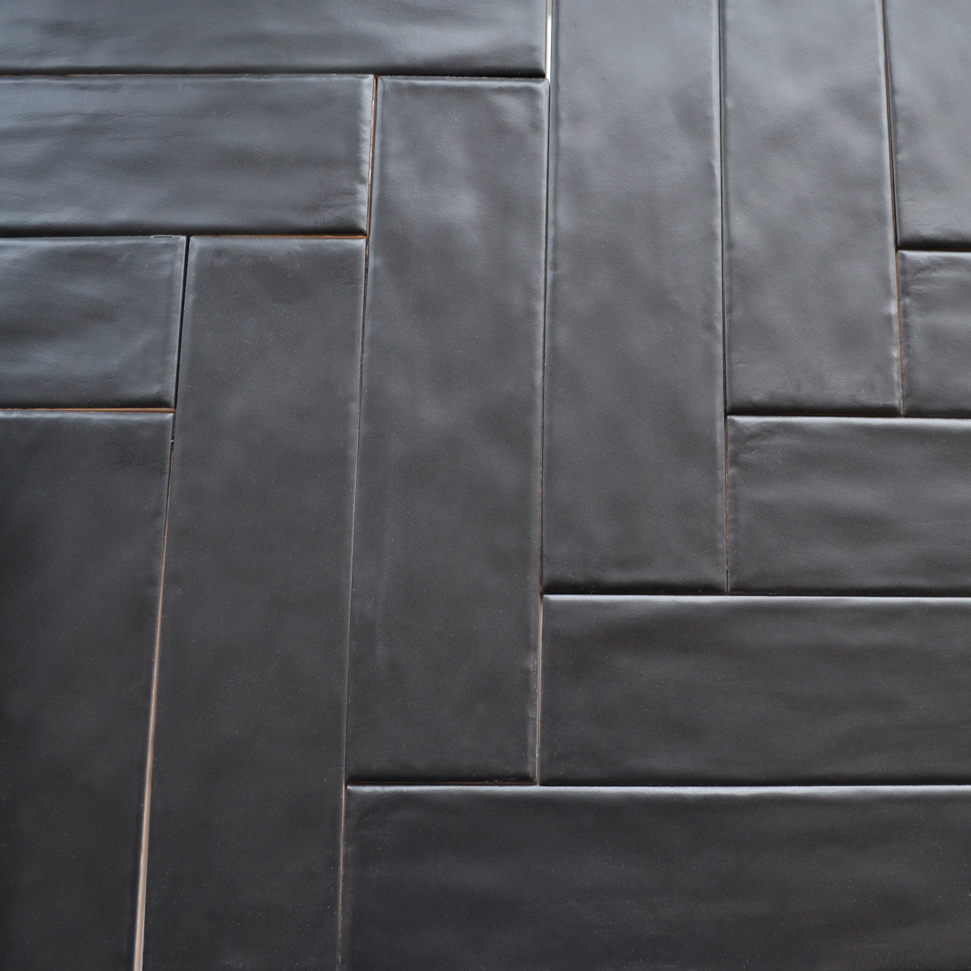 Corato Black Charcoal Ceramic Matt Brick Wall Tile 7.5x30cm