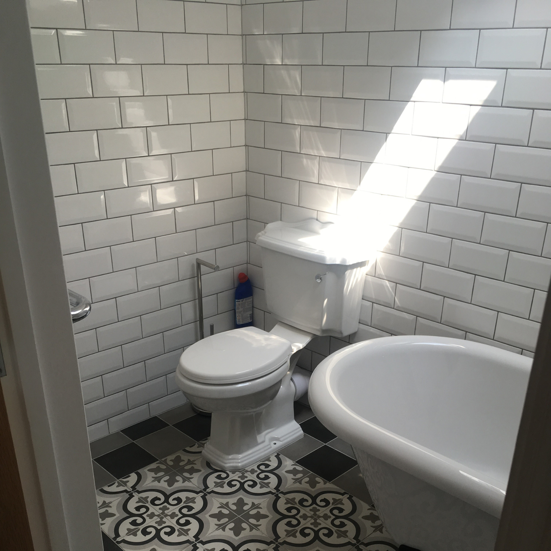 Prismatic White Bevel Brick Ceramic Gloss Wall Tile 10x20cm