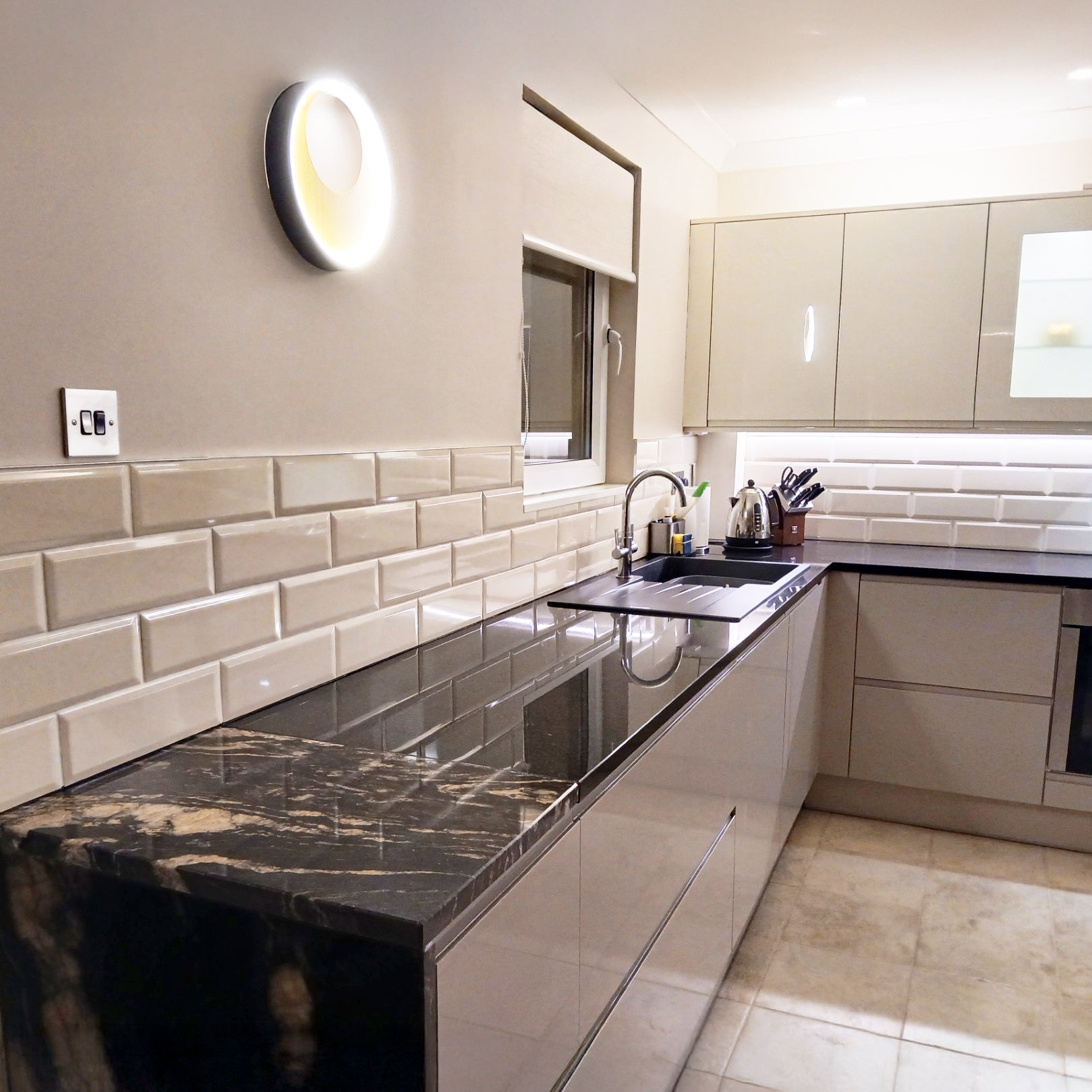 Prismatic Buttermilk Bevel Ceramic Gloss Wall Tile 10x30cm