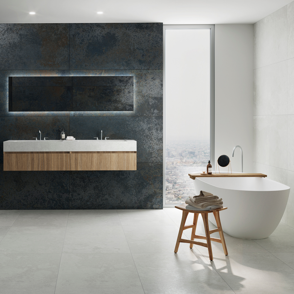 Minori White Porcelain Silk 3D 60x120cm Tile