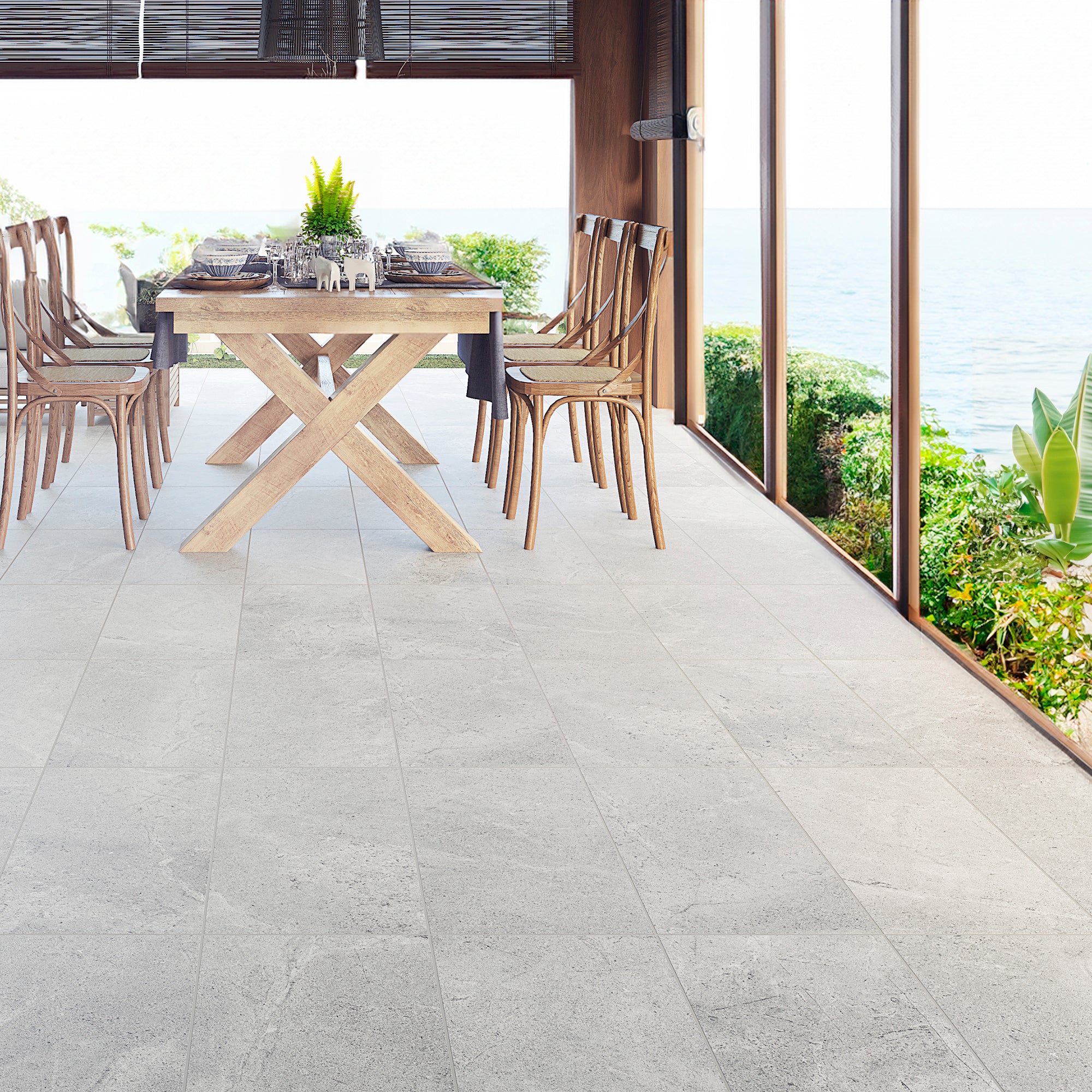 Marlow Light Grey Stone Effect Porcelain Matt Tile 30x60cm