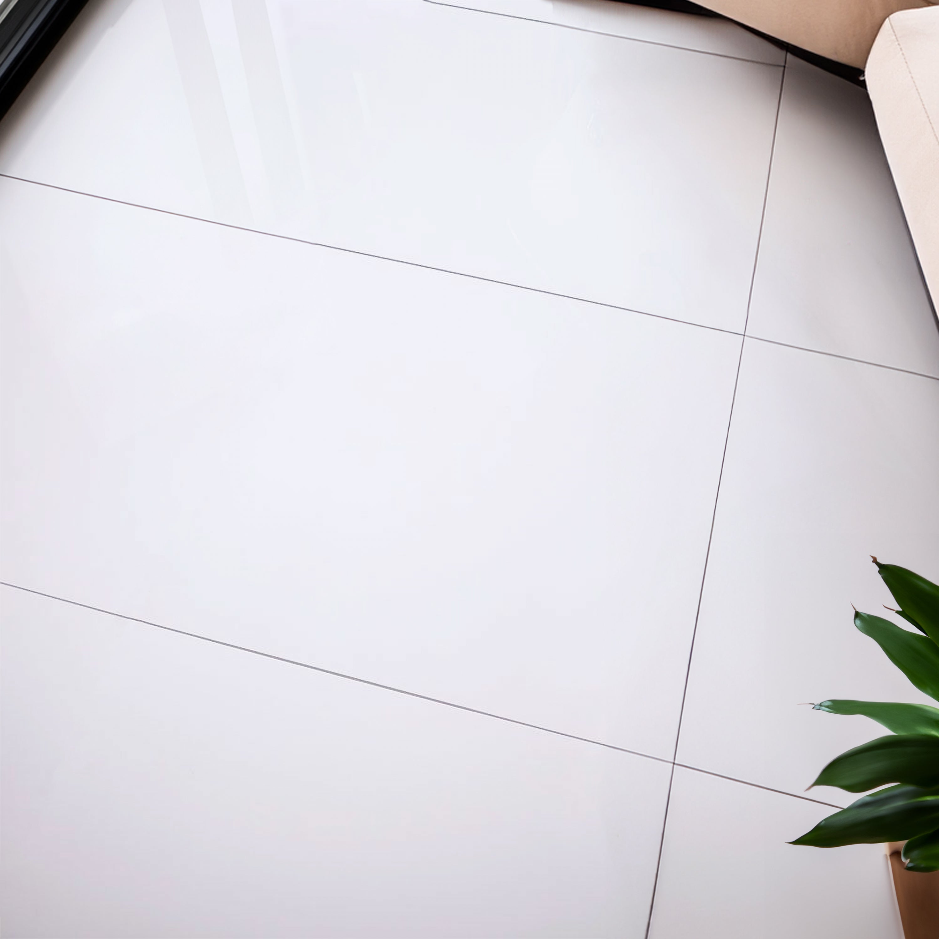 Molise White Polished Large Format Porcelain Tile 60x120cm