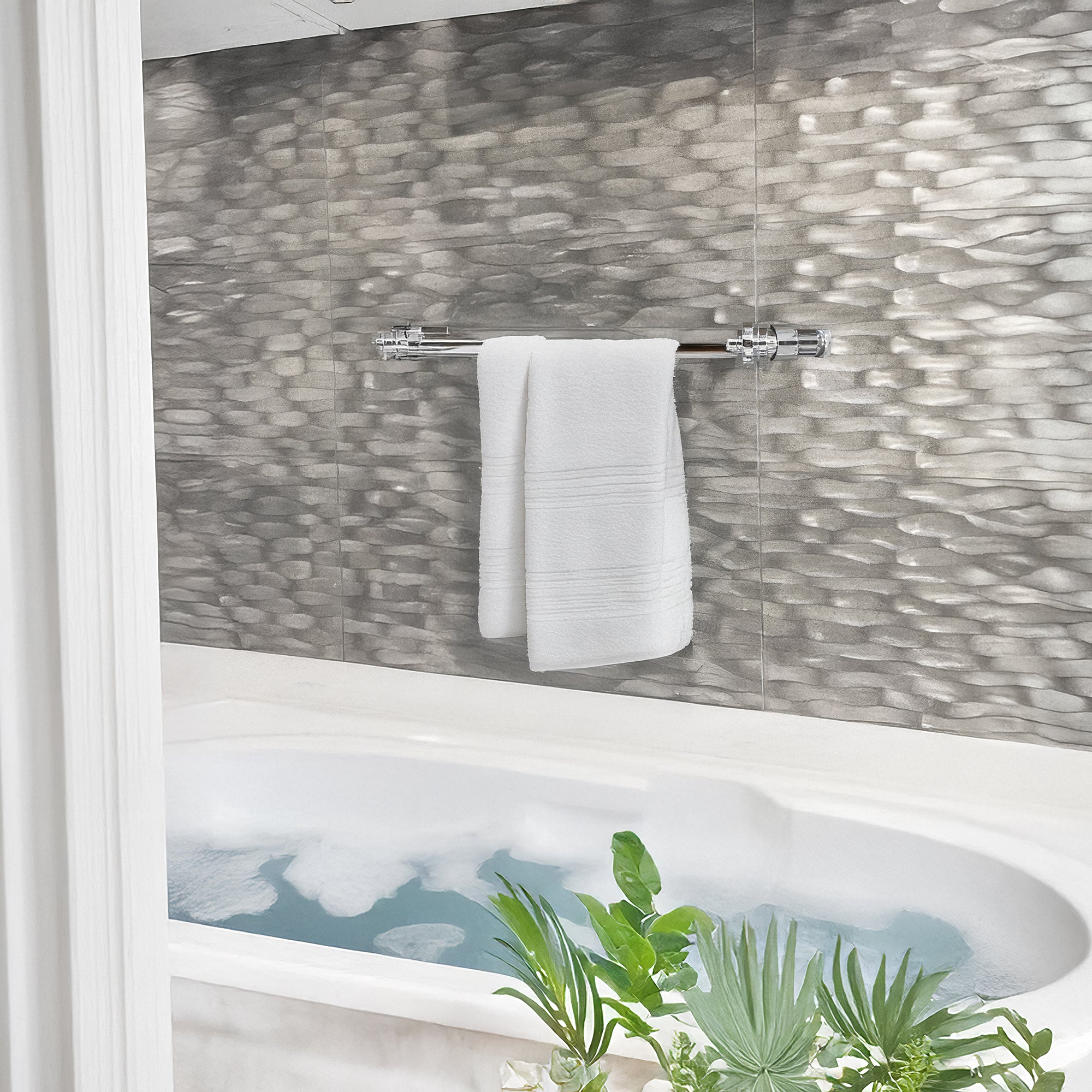 Marche Decor Silver Feature Ceramic Wall Tile 30x60cm