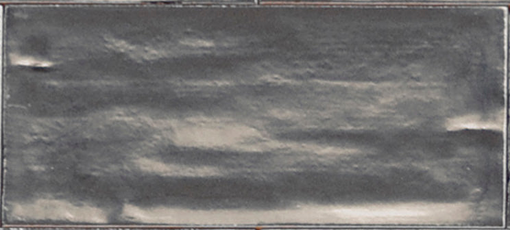 Rustico Nero Black Satin Ceramic Wall Tile 7.5x15cm