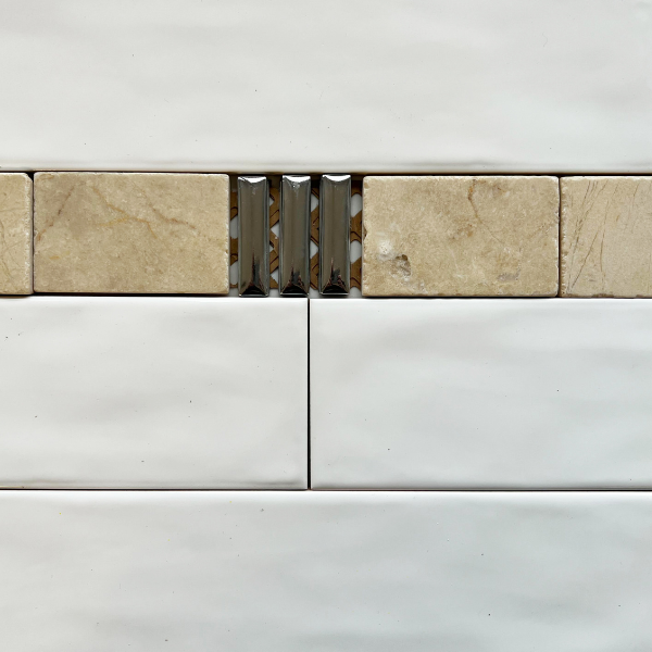 Napoli Cream Travertine Stone 5x20cm Border